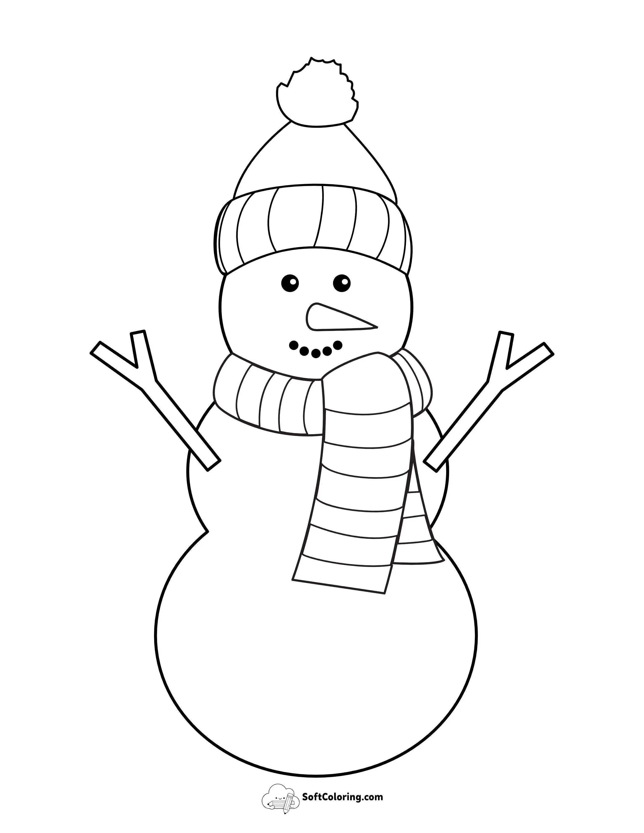 Snowman With Woolly Hat & Scarf - Large