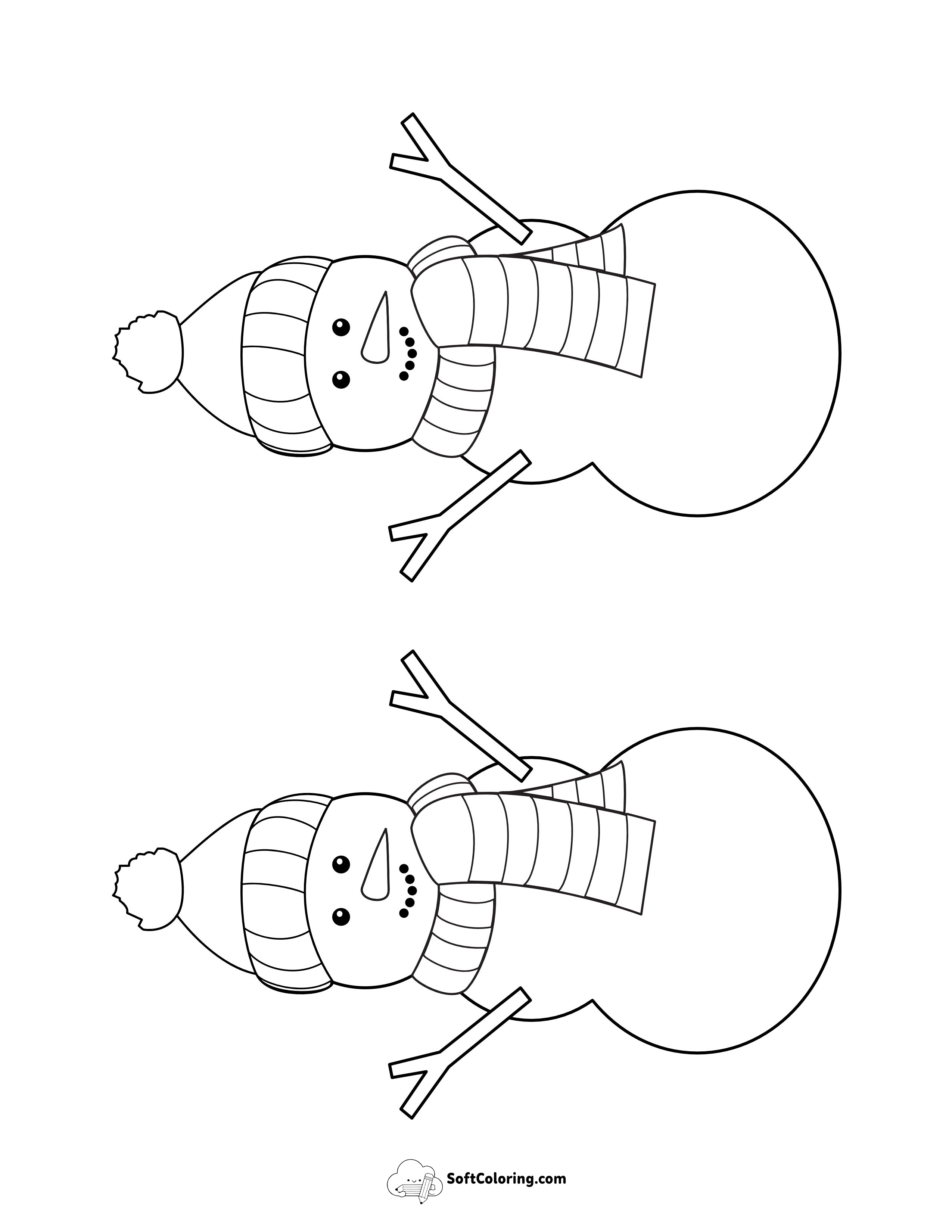 Snowman With Woolly Hat & Scarf - Medium