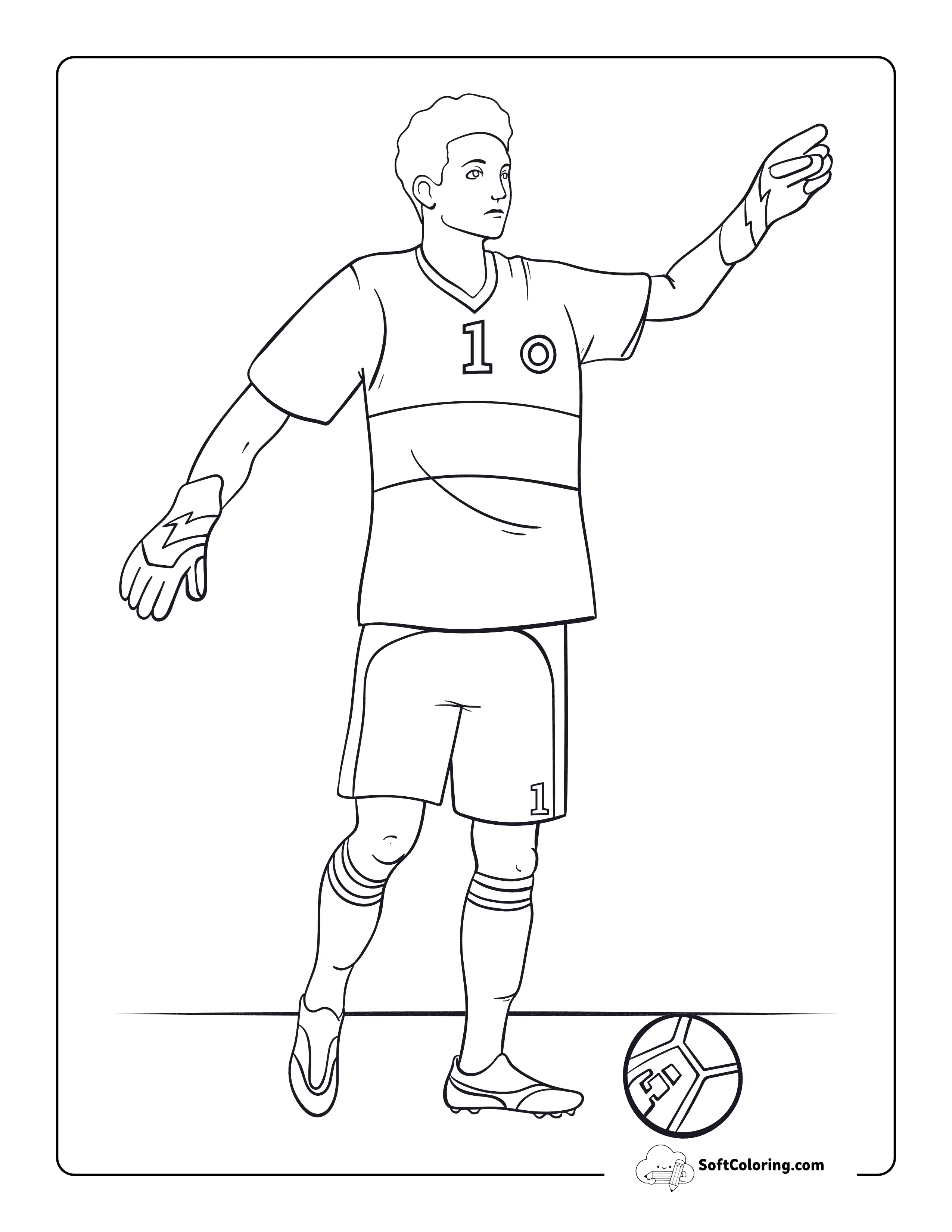 Easy Realistic Soccer Player Goalie Drawing To Color