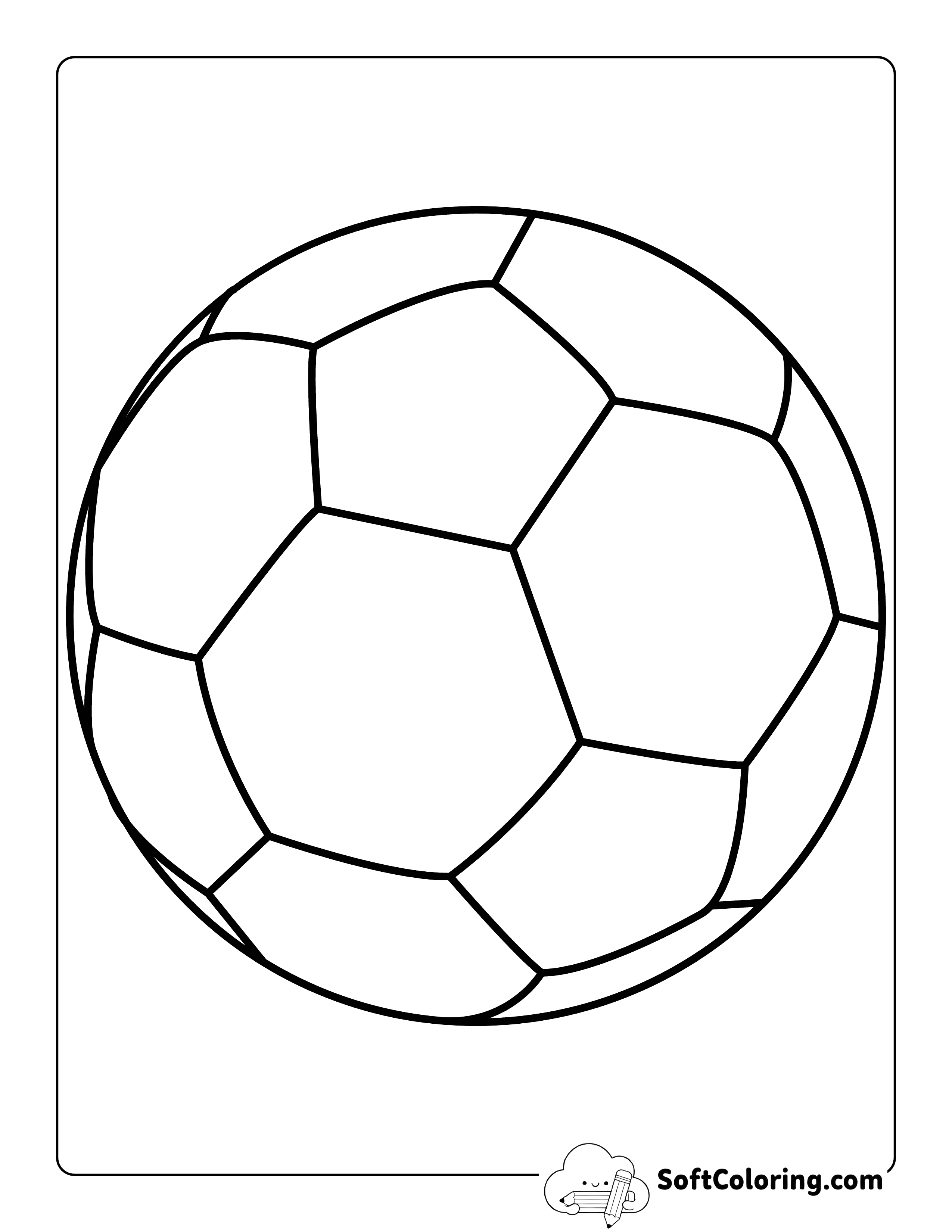 Easy Soccer Ball Printable to Color