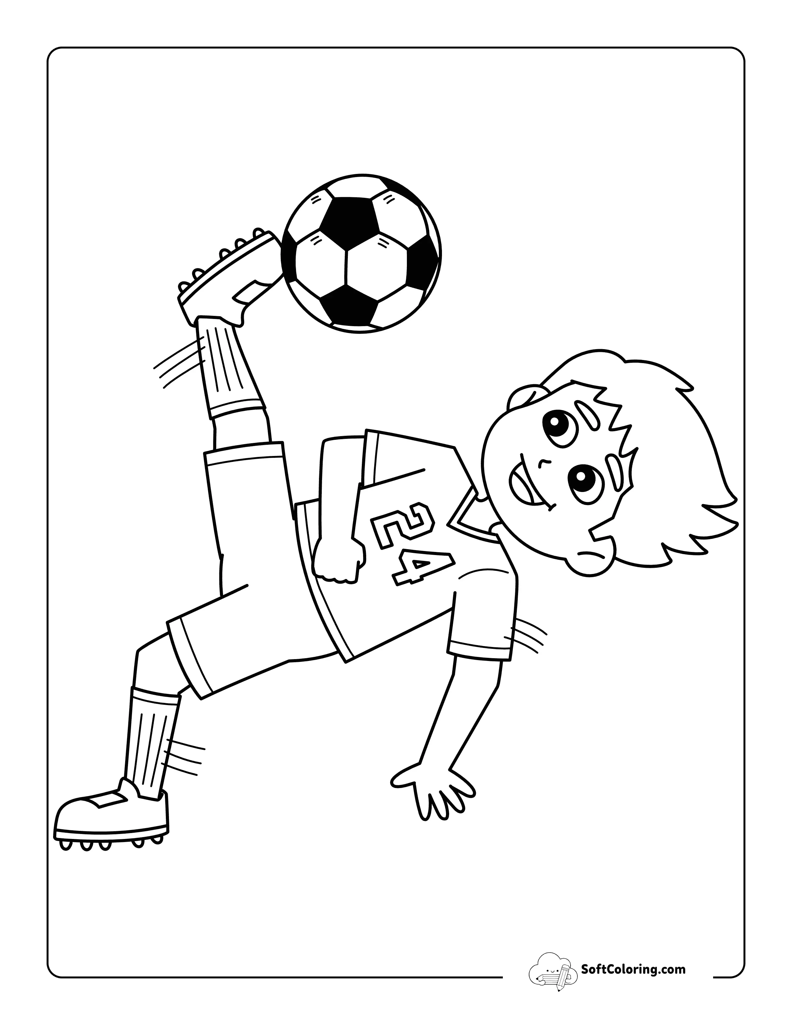 Easy Soccer Player Kick For Kids