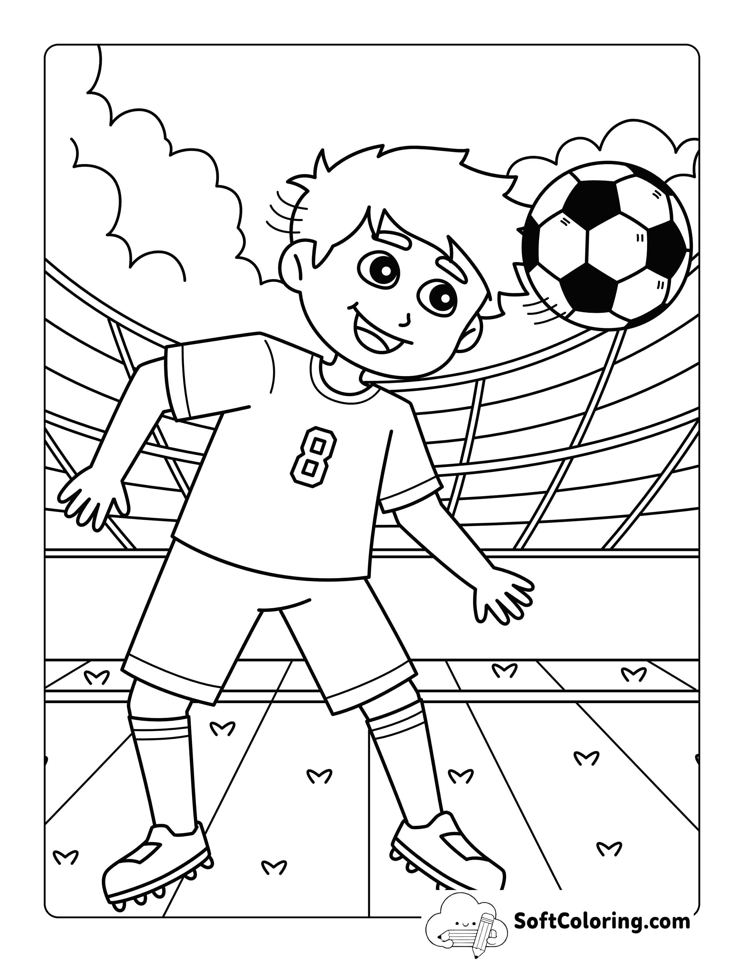 Easy Soccer Player Headbutting Soccer Ball