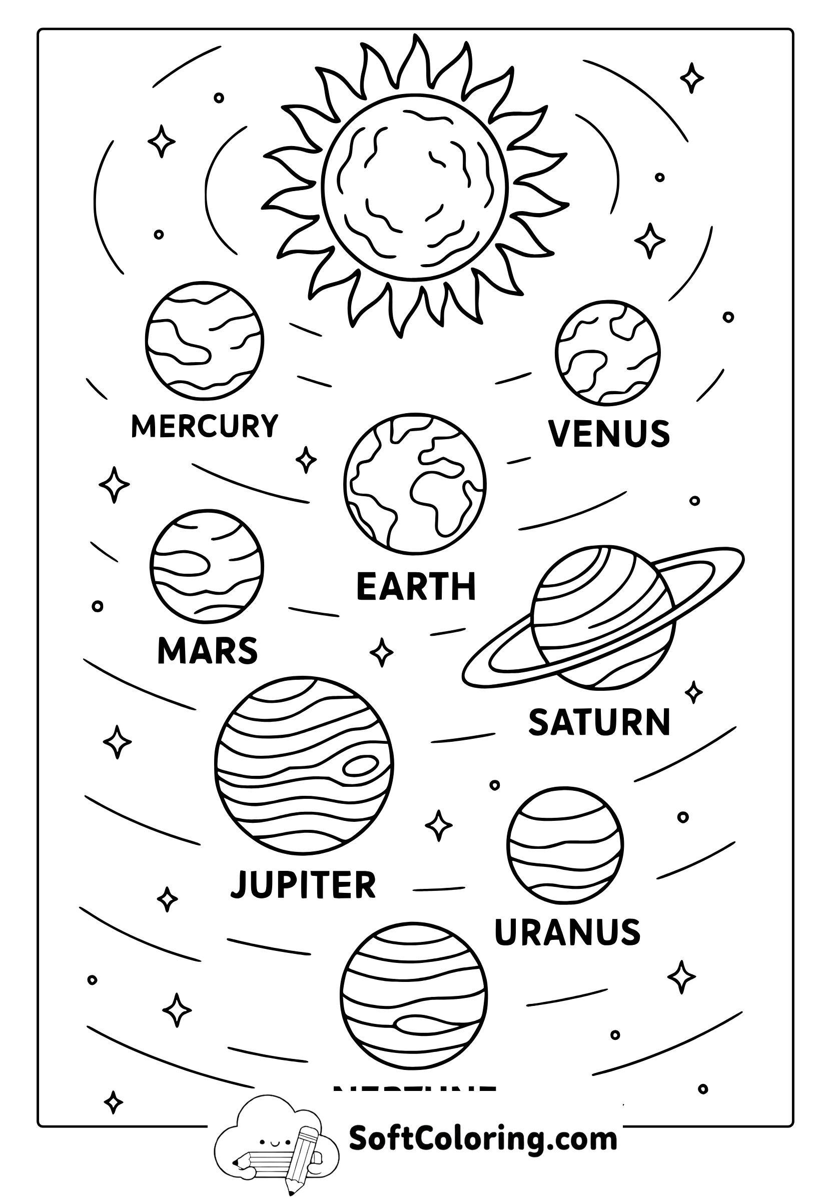 solar system planets coloring page