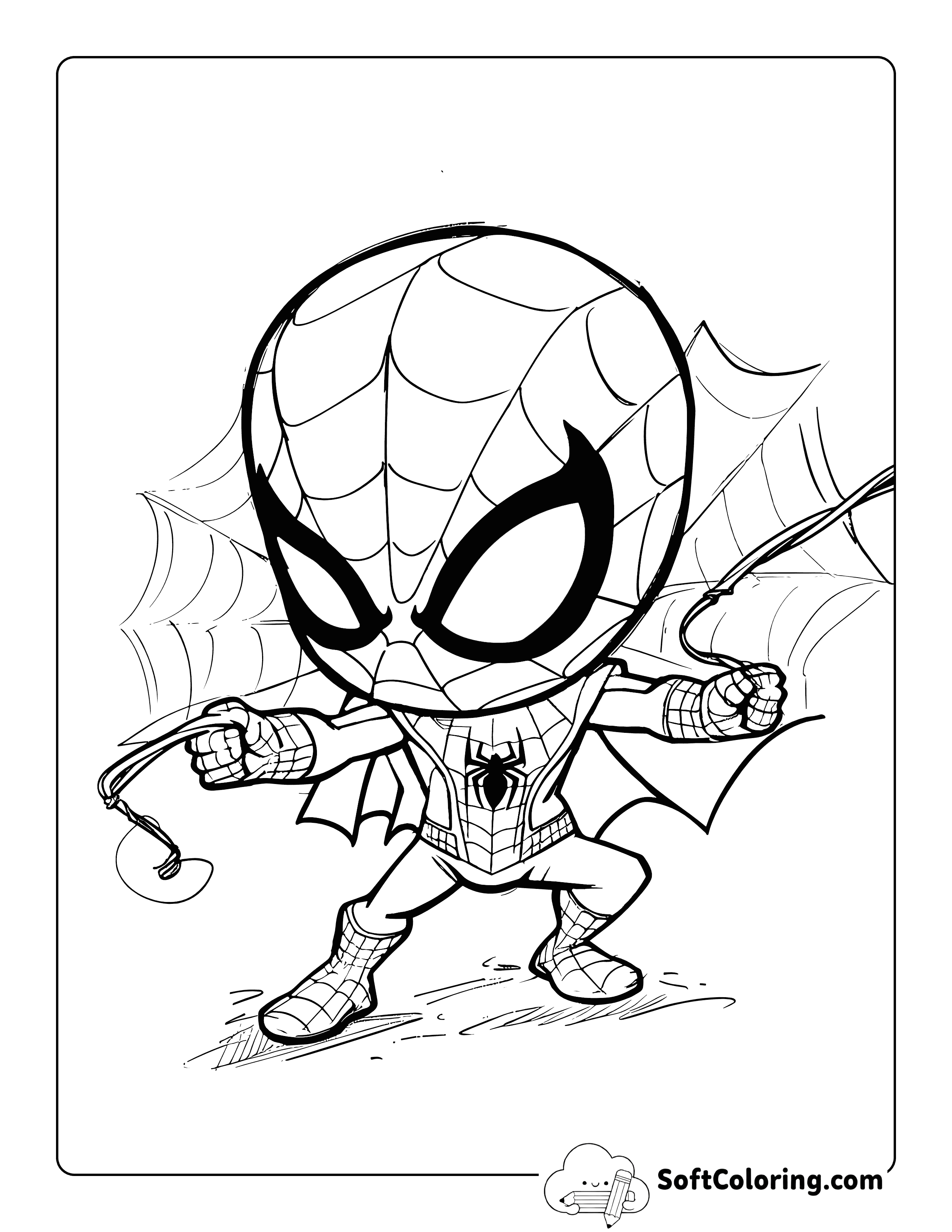 Webbing Bad Guys Villain Coloring Sheet
