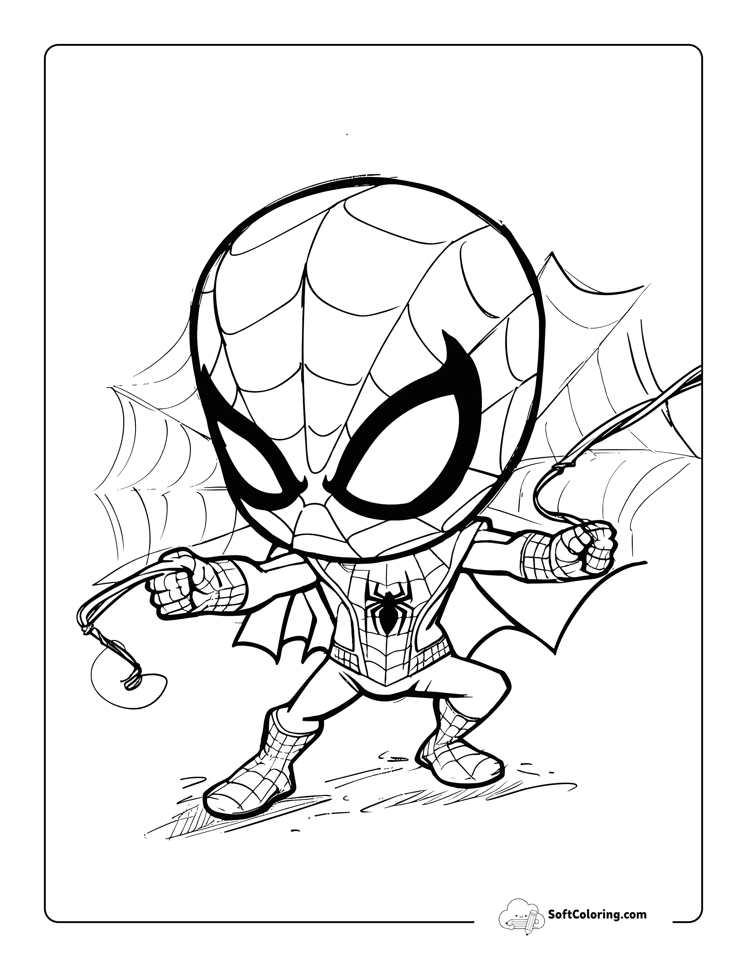 Webbing Bad Guys Villain Coloring Sheet
