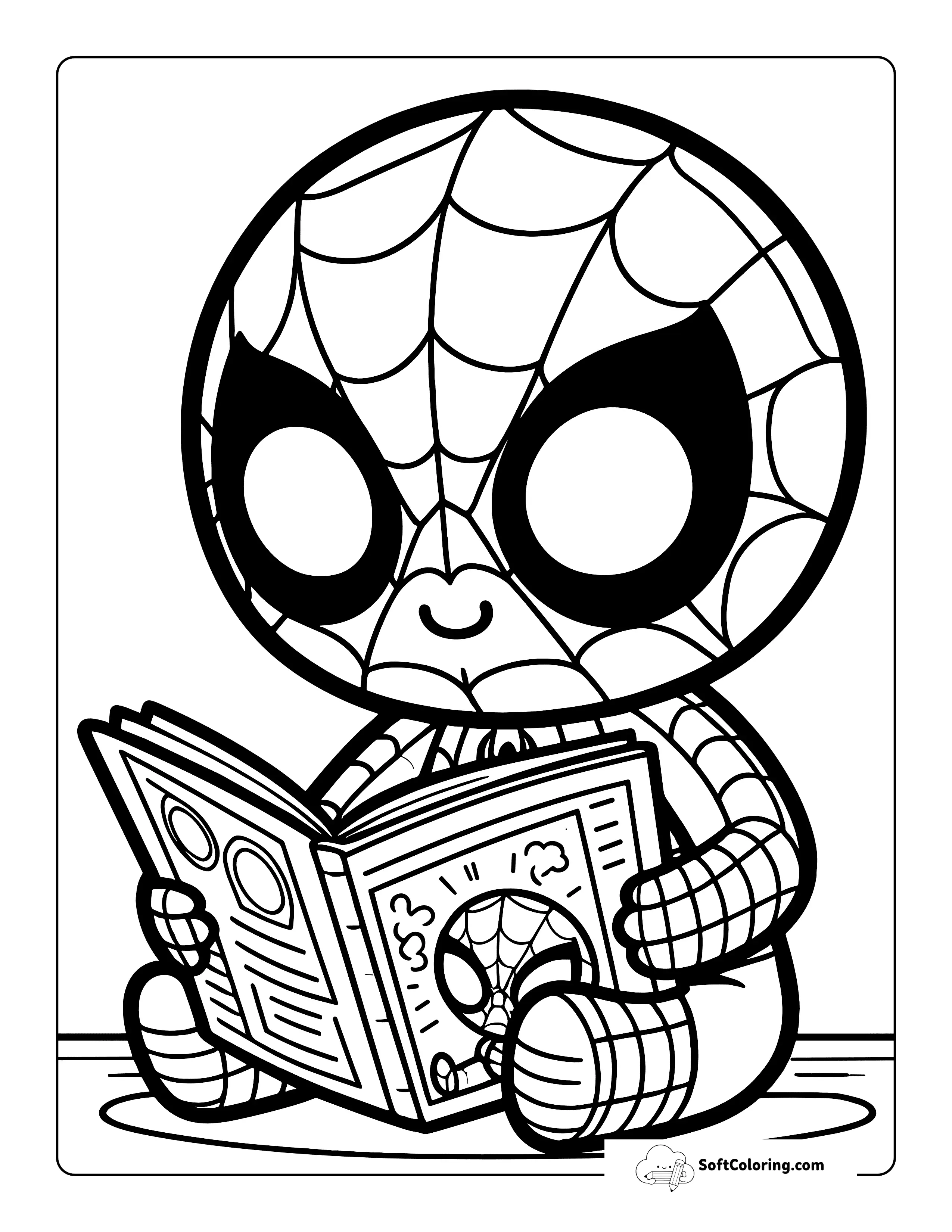 Kawaii Reading A Spidey-Inspired Comic Book