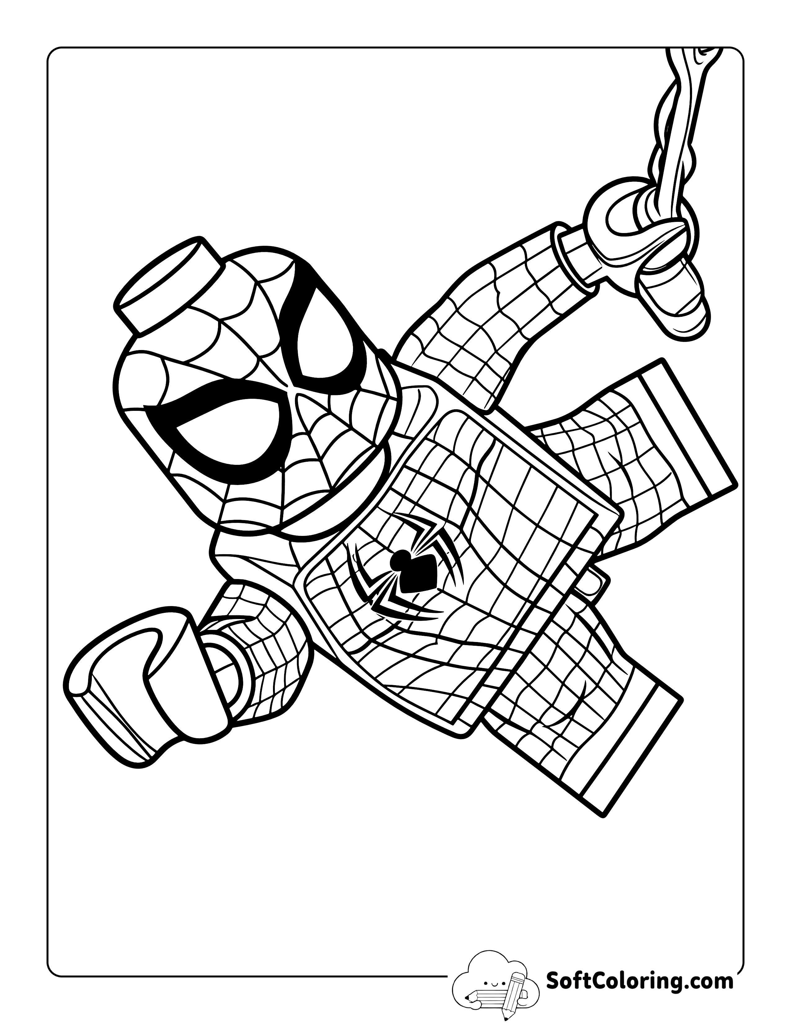 Coloring Sheet Inspired by Lego Spiderman