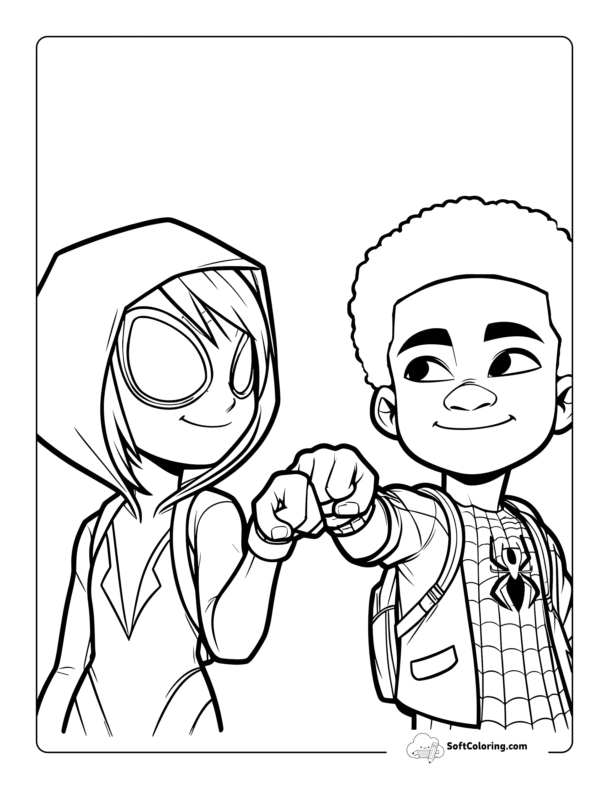 Miles-Inspired Character Bumps Fists With Spider-Gwen-Inspired Character
