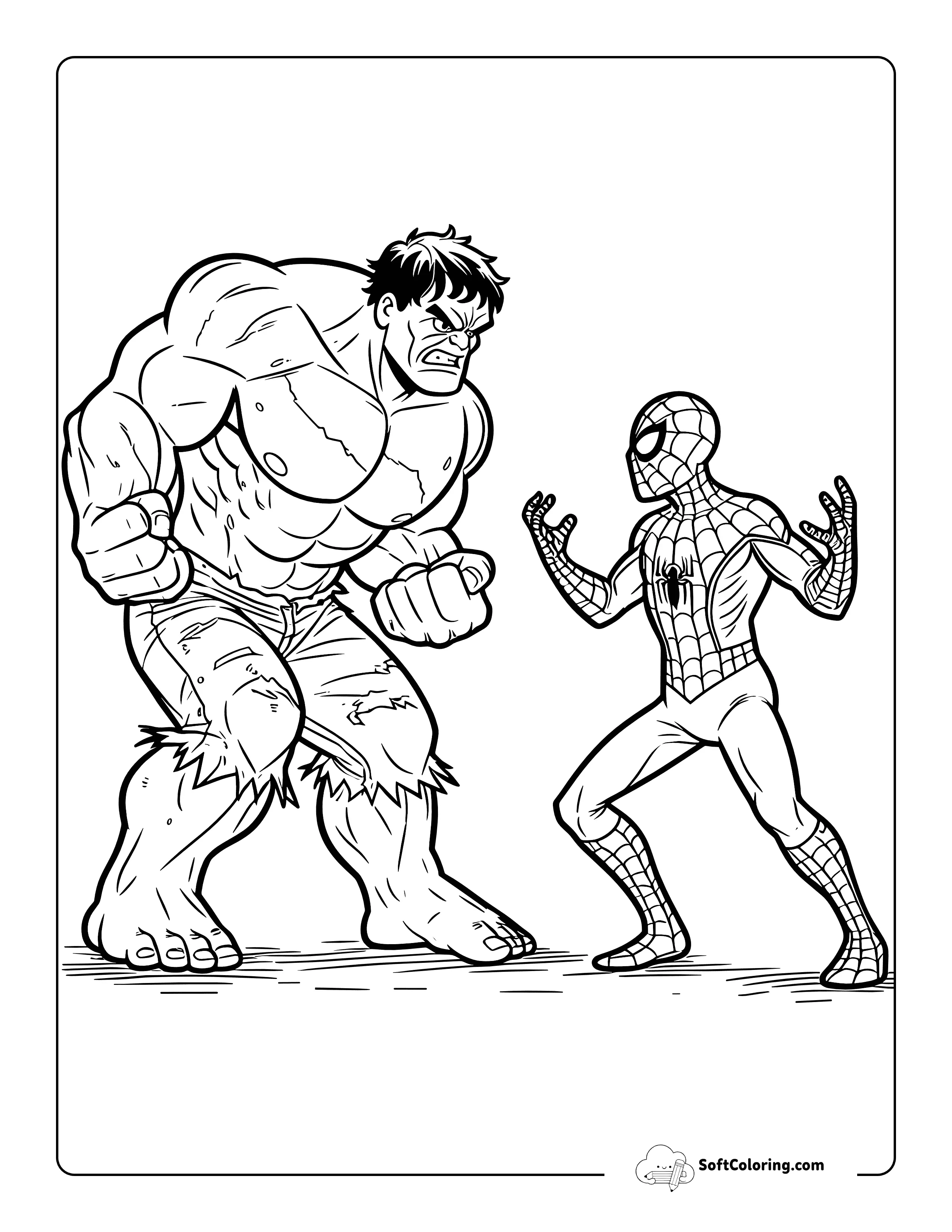Spider Man And Hulk-Inspired Avengers Coloring Page