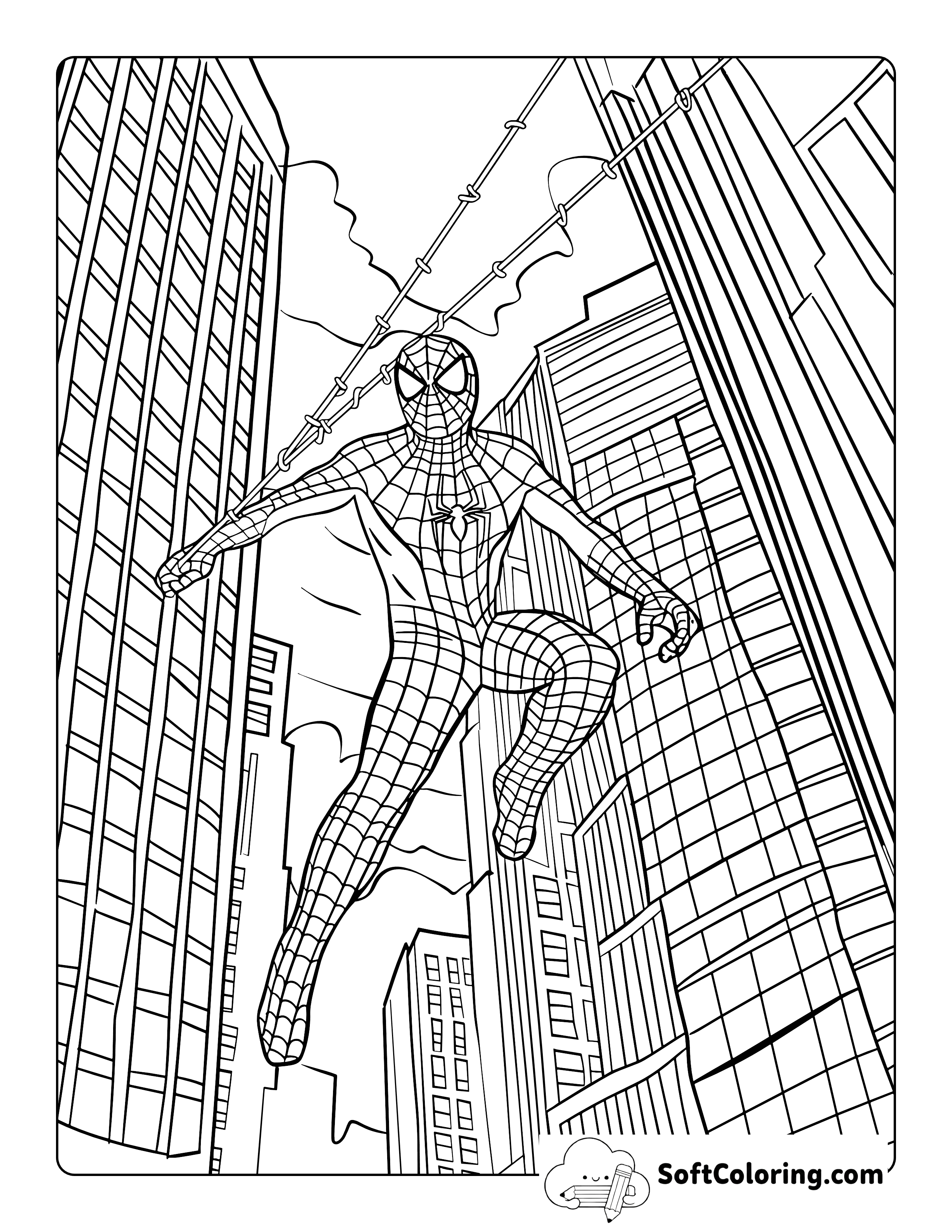 Spider-Man-Inspired Coloring Page