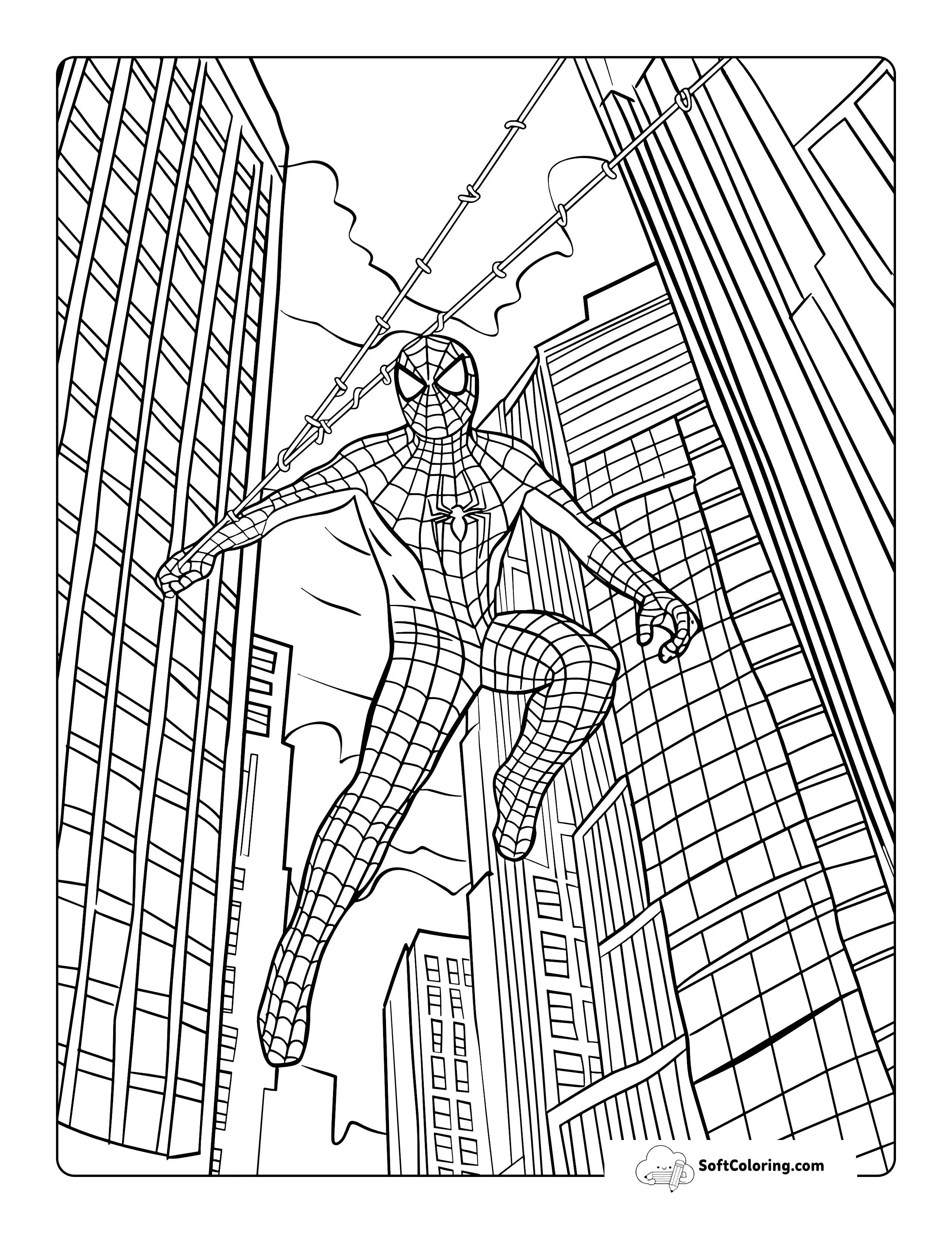 Spider-Man-Inspired Coloring Page