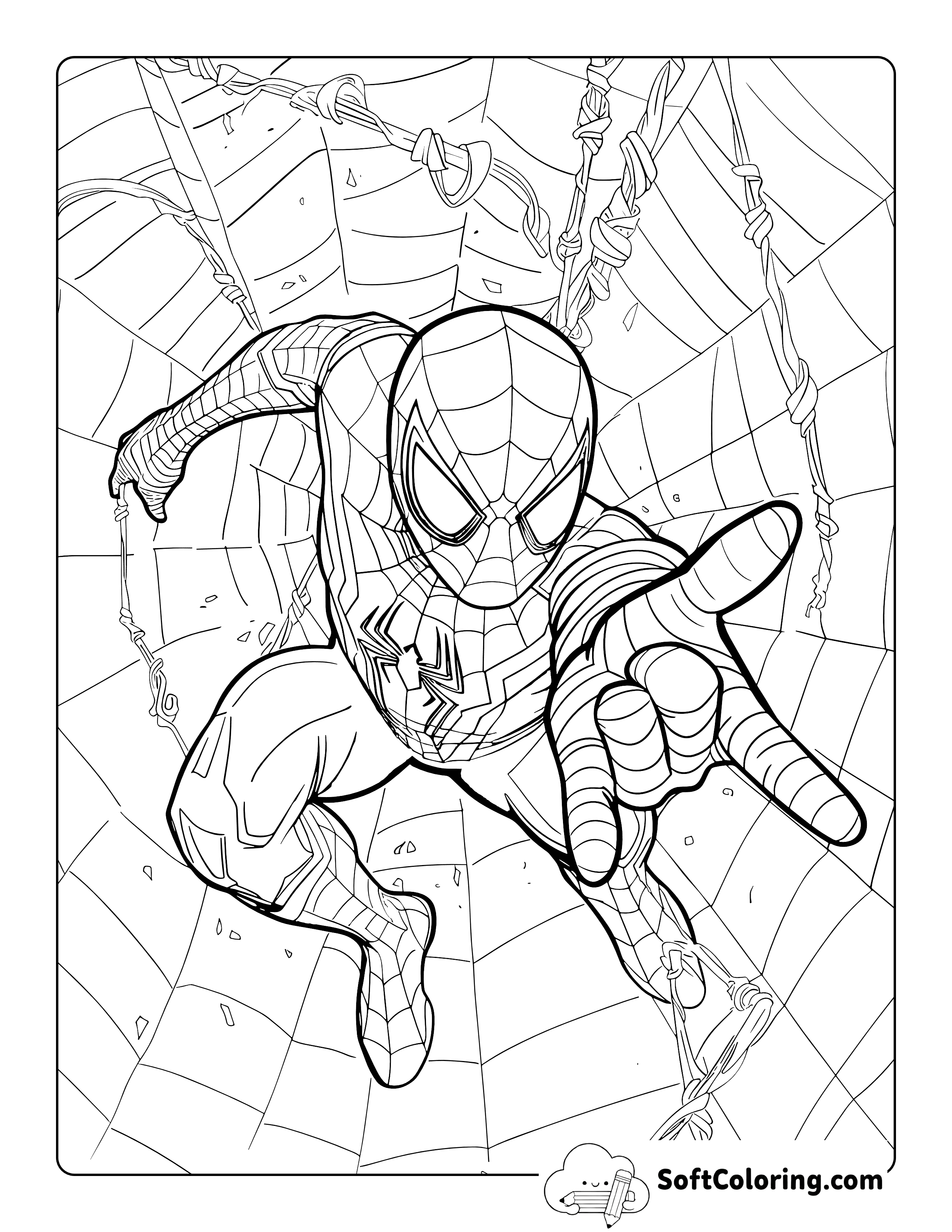 Spidey-Web-Inspired Coloring Sheet