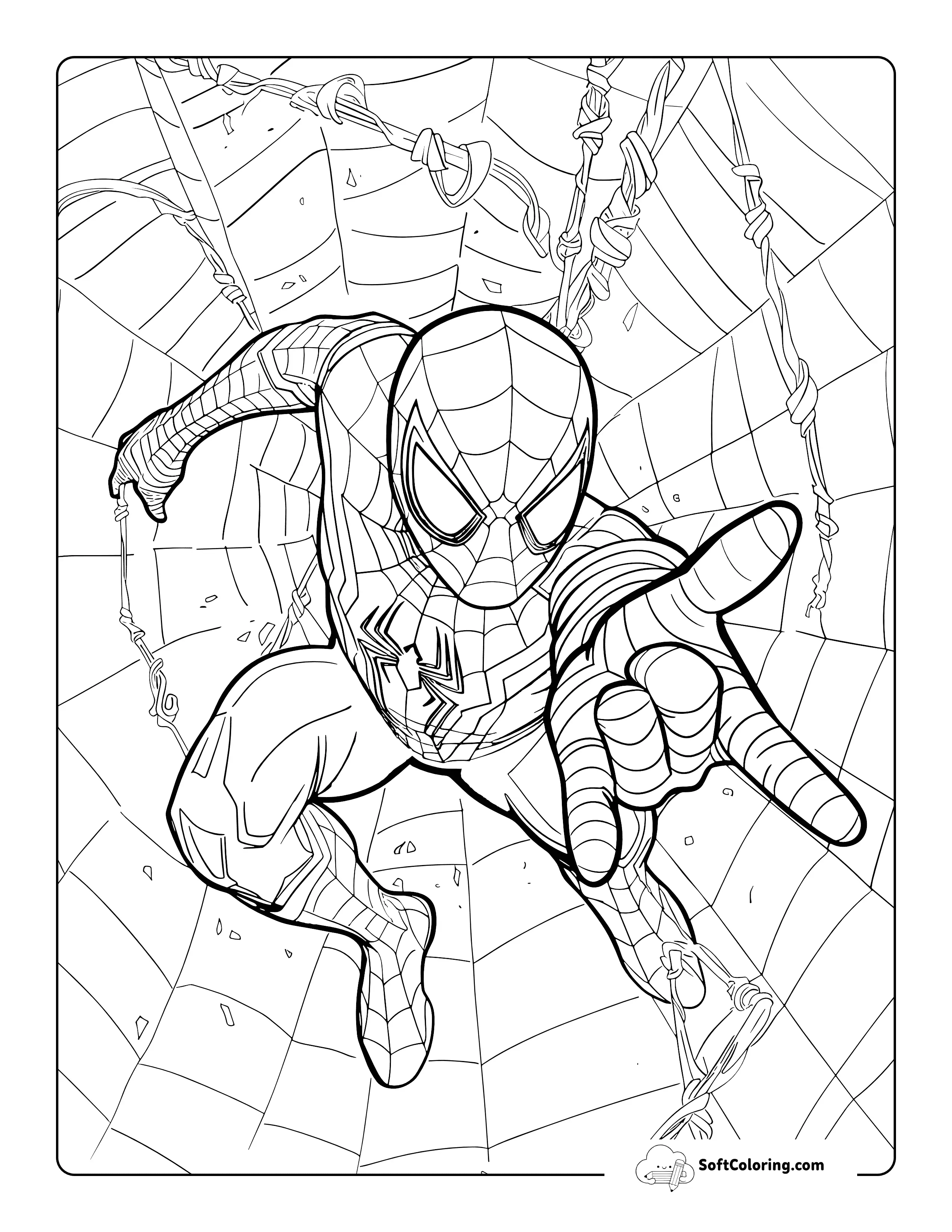 Spidey-Web-Inspired Coloring Sheet