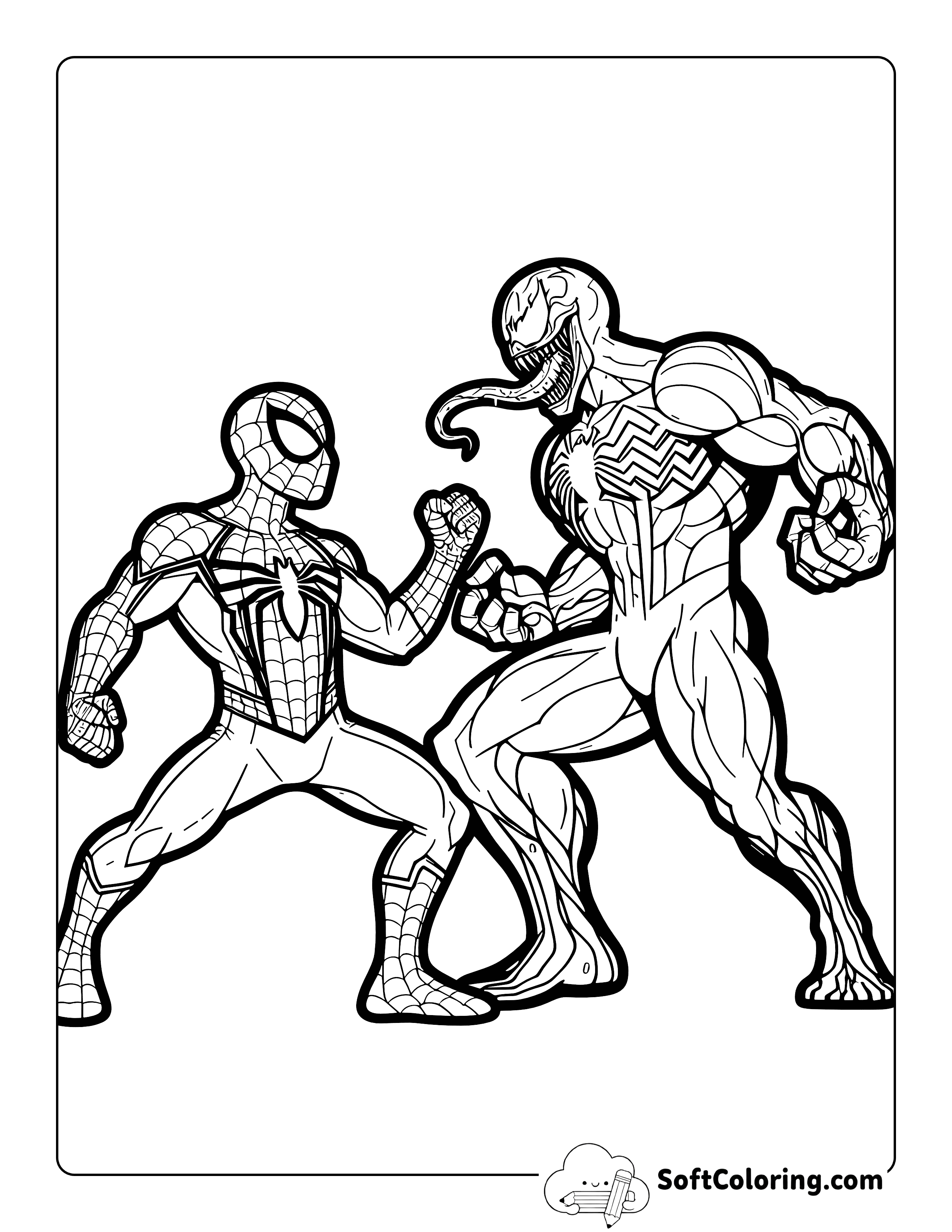 Spidey-Vs-Venom-Inspired Coloring Sheet