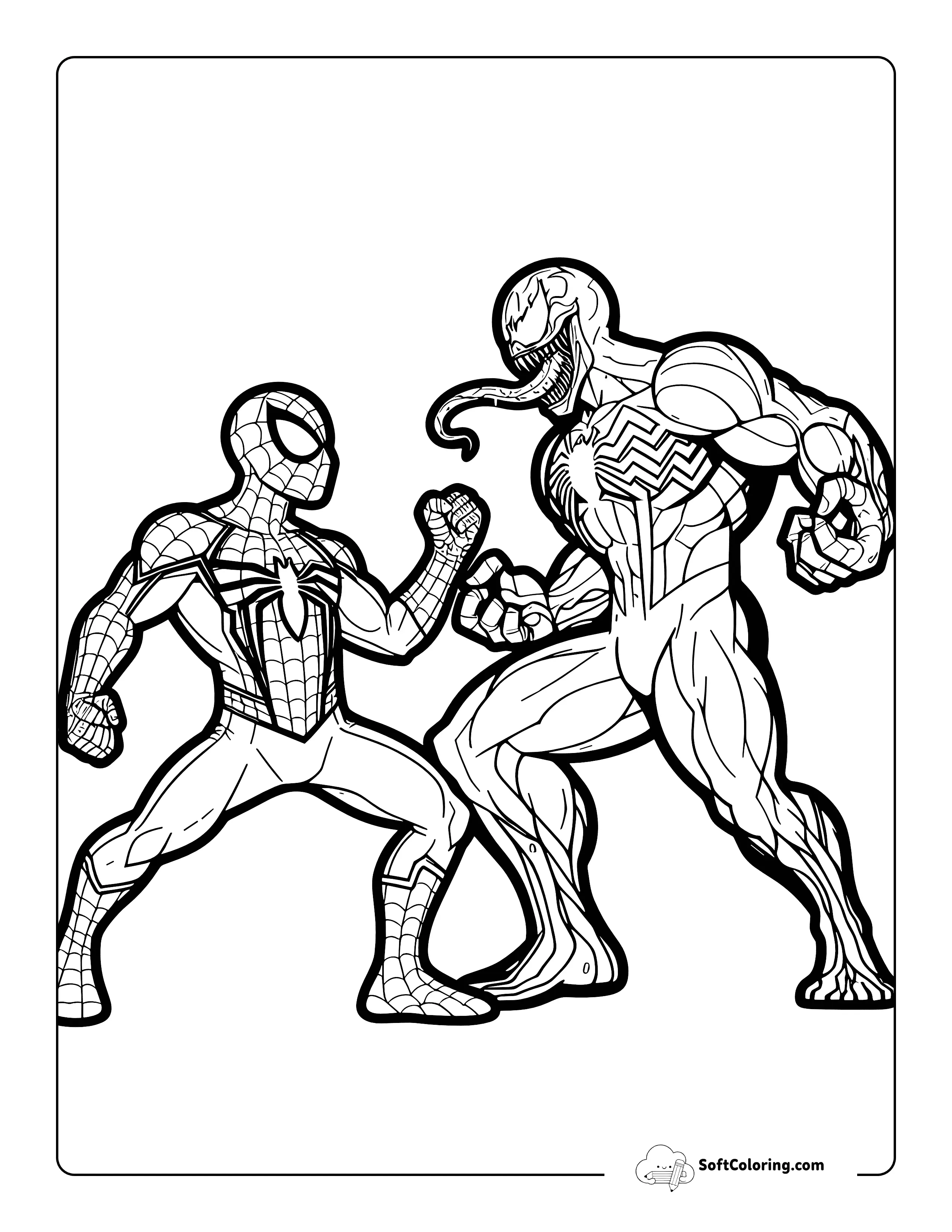 Spidey-Vs-Venom-Inspired Coloring Sheet