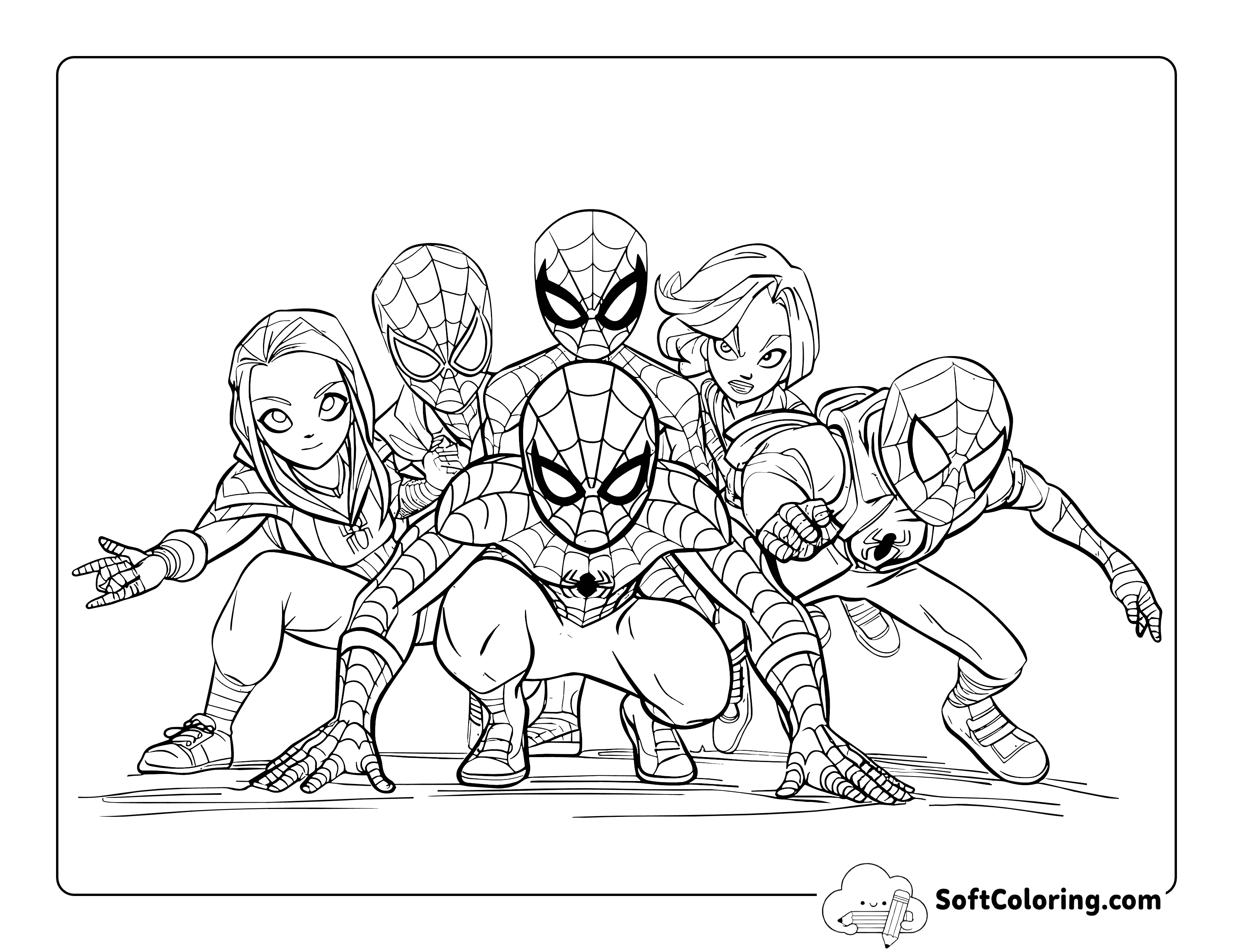 Spider-Verse-Inspired Coloring Page