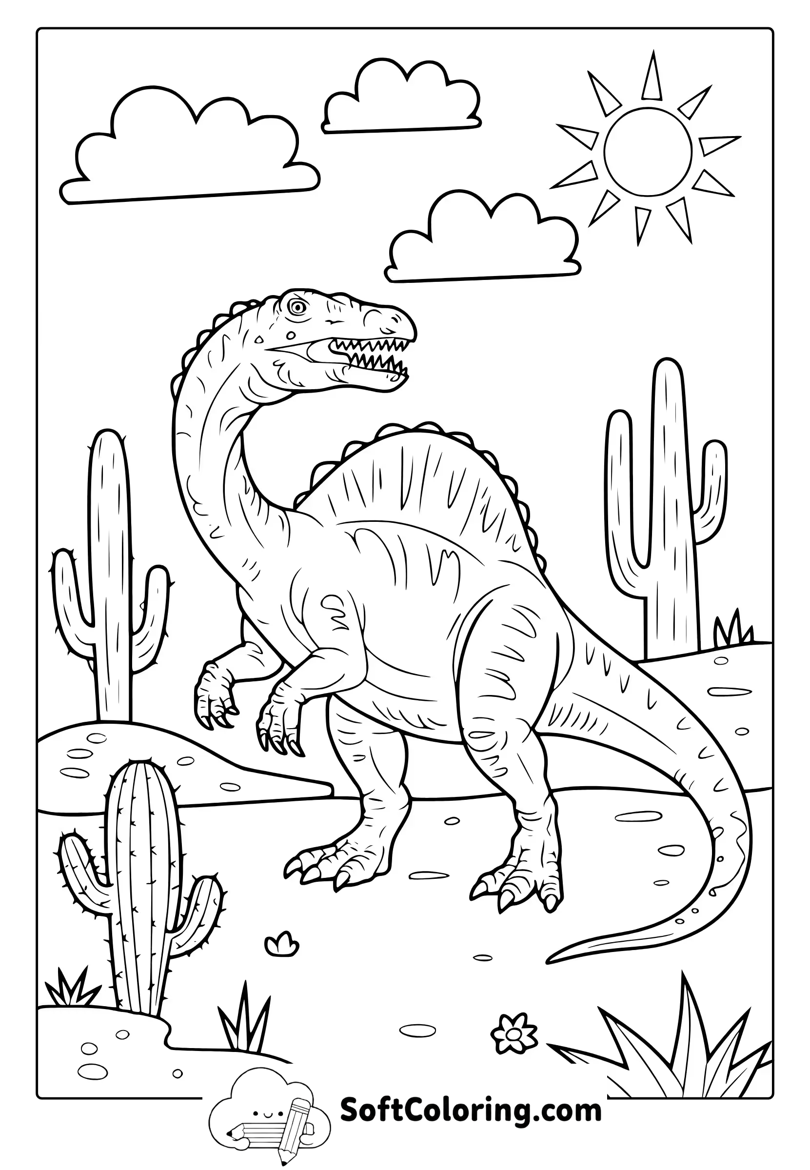 spinosaurus dinosaur coloring page