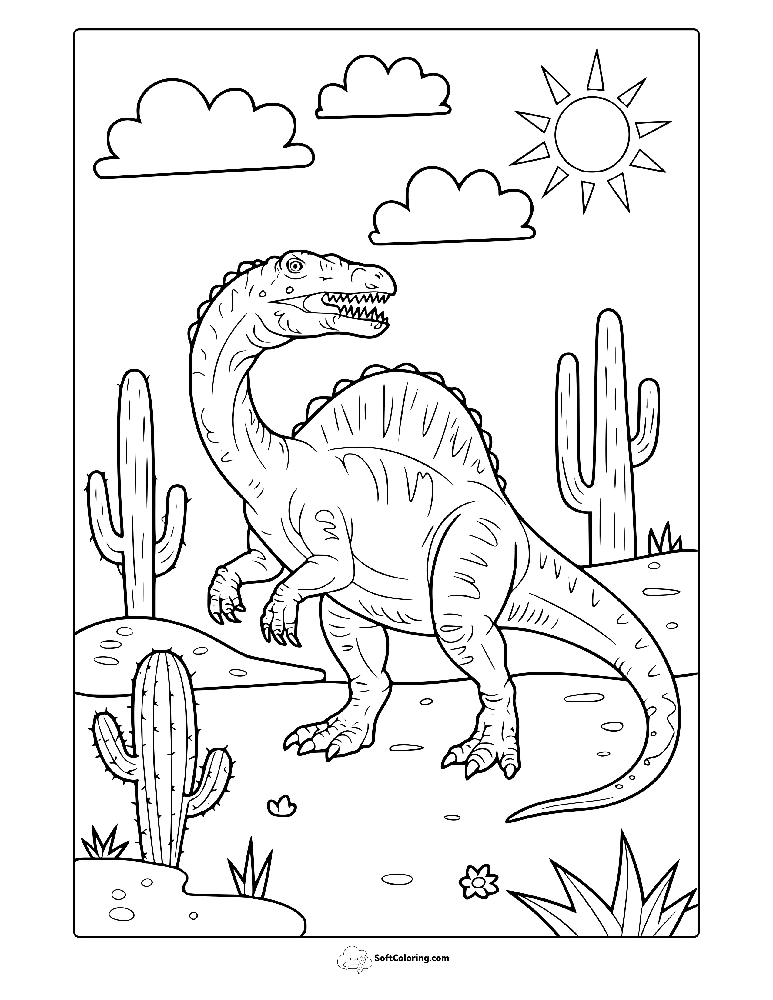 Spinosaurus Dinosaur Coloring Page
