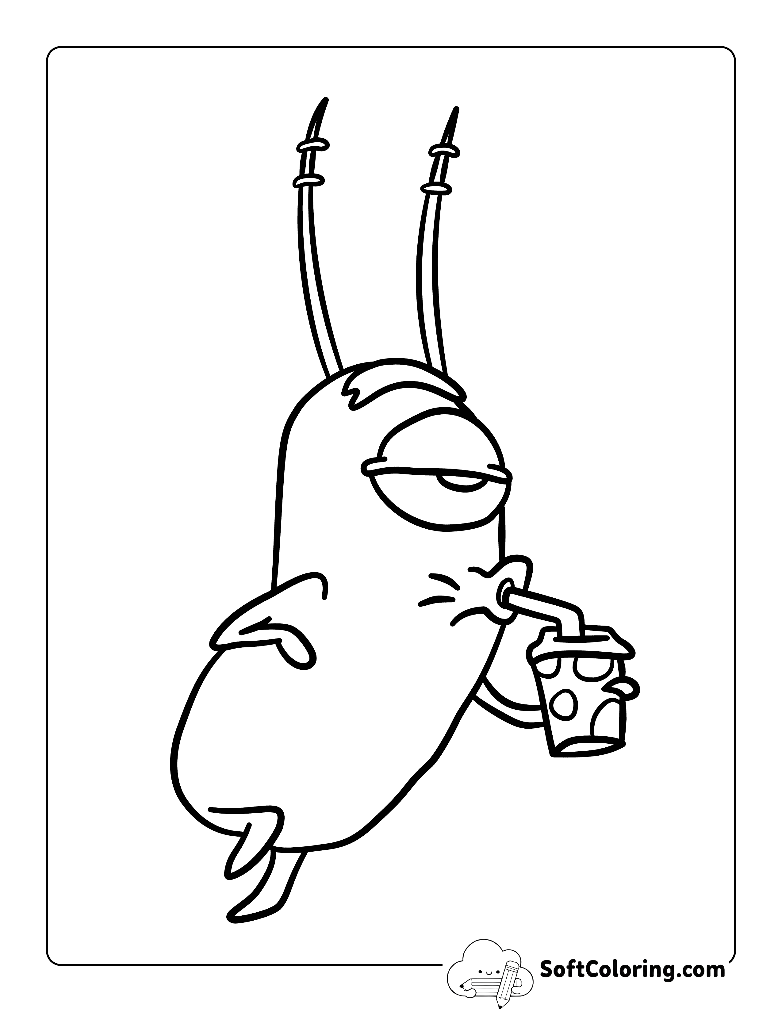 Cute Plankton Spongebob-Inspired Coloring Sheet