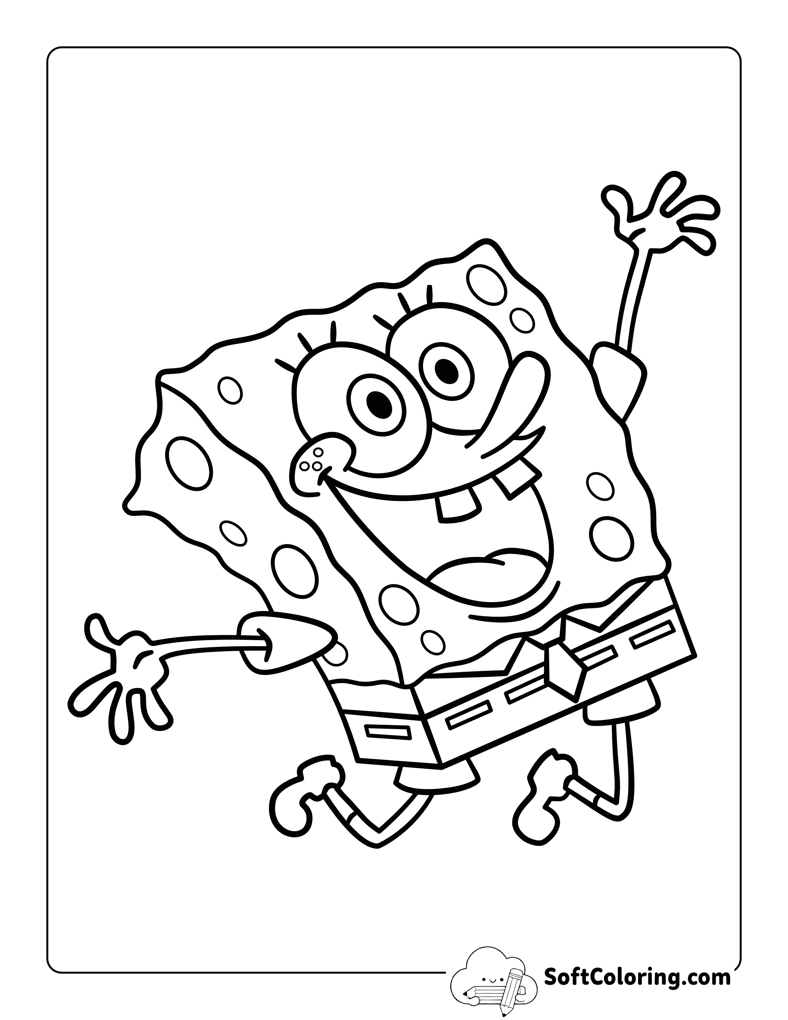 Easy Cute SpongeBob-Inspired Coloring Page