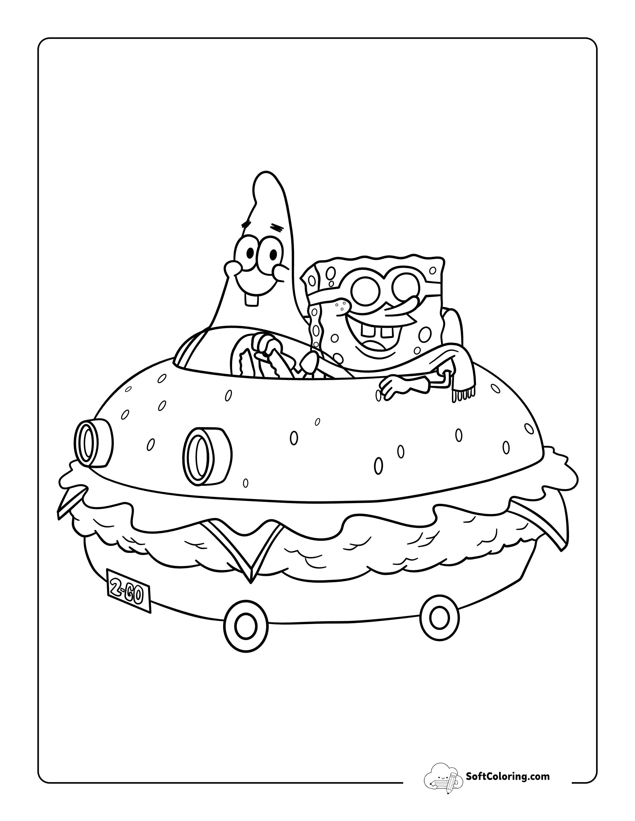 Easy Drawing To Color Inspired By The Krabby Patty Mobile
