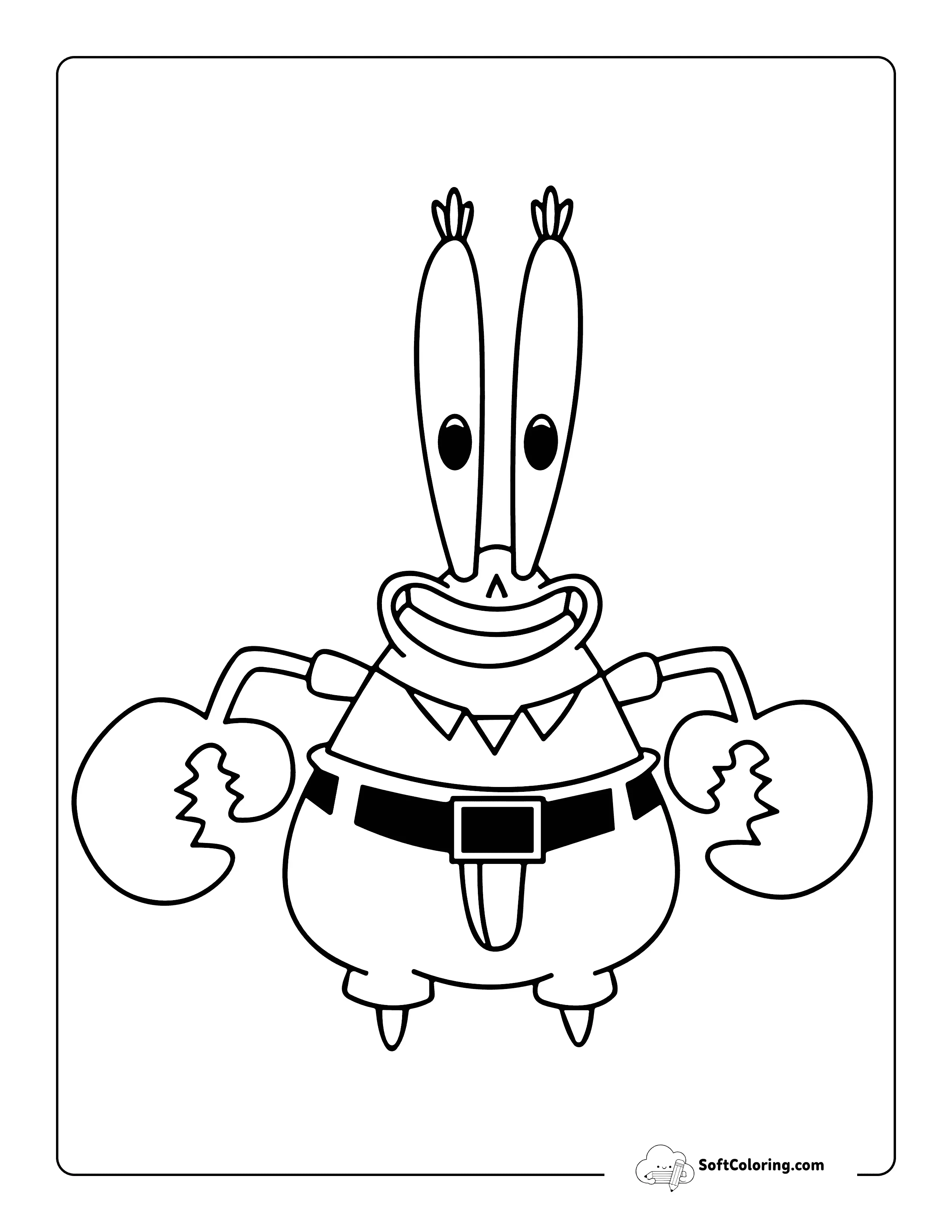 Mr. Krabs-Inspired Drawing To Color