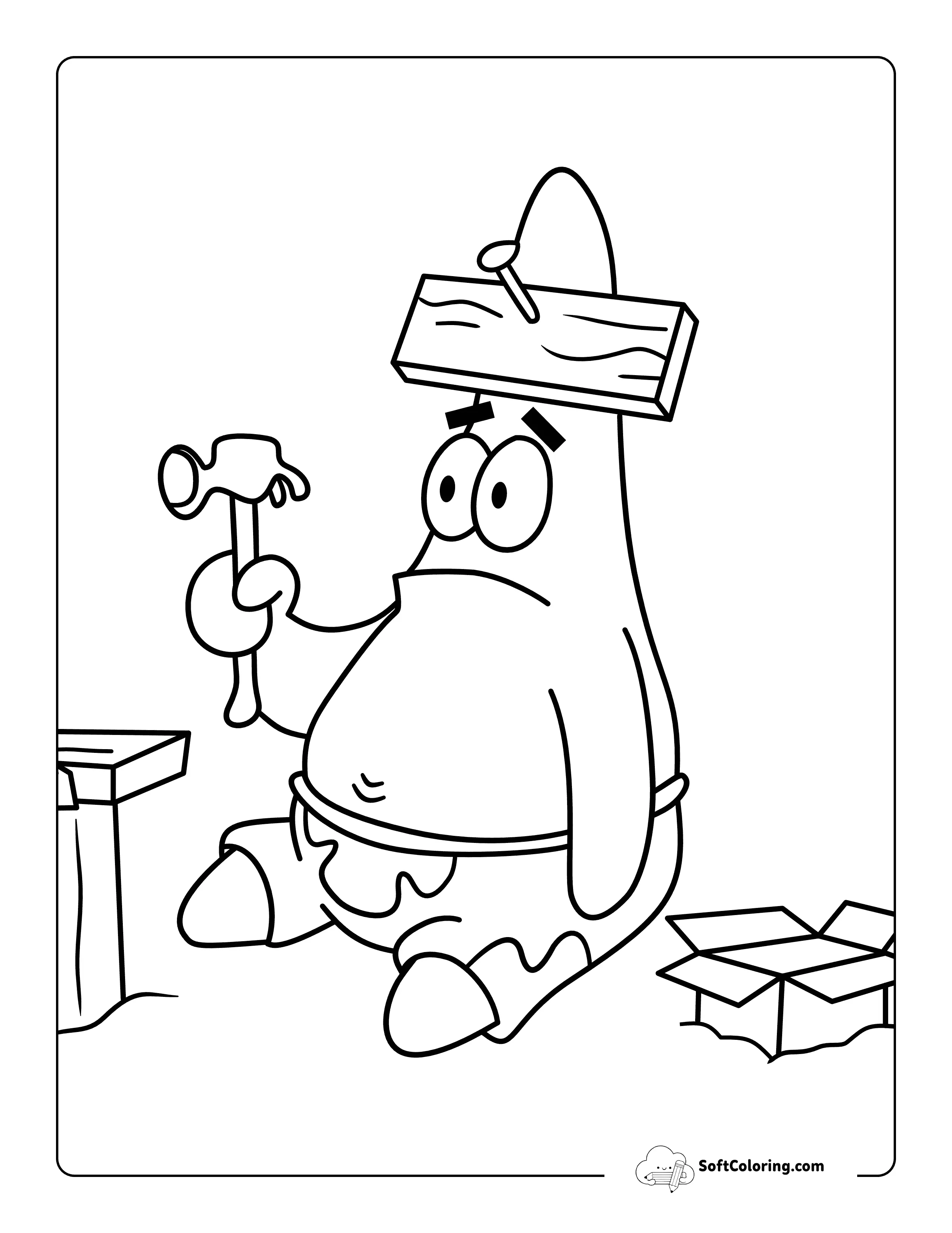 Easy Meme Coloring Page Inspired By Patrick Star From Spongebob