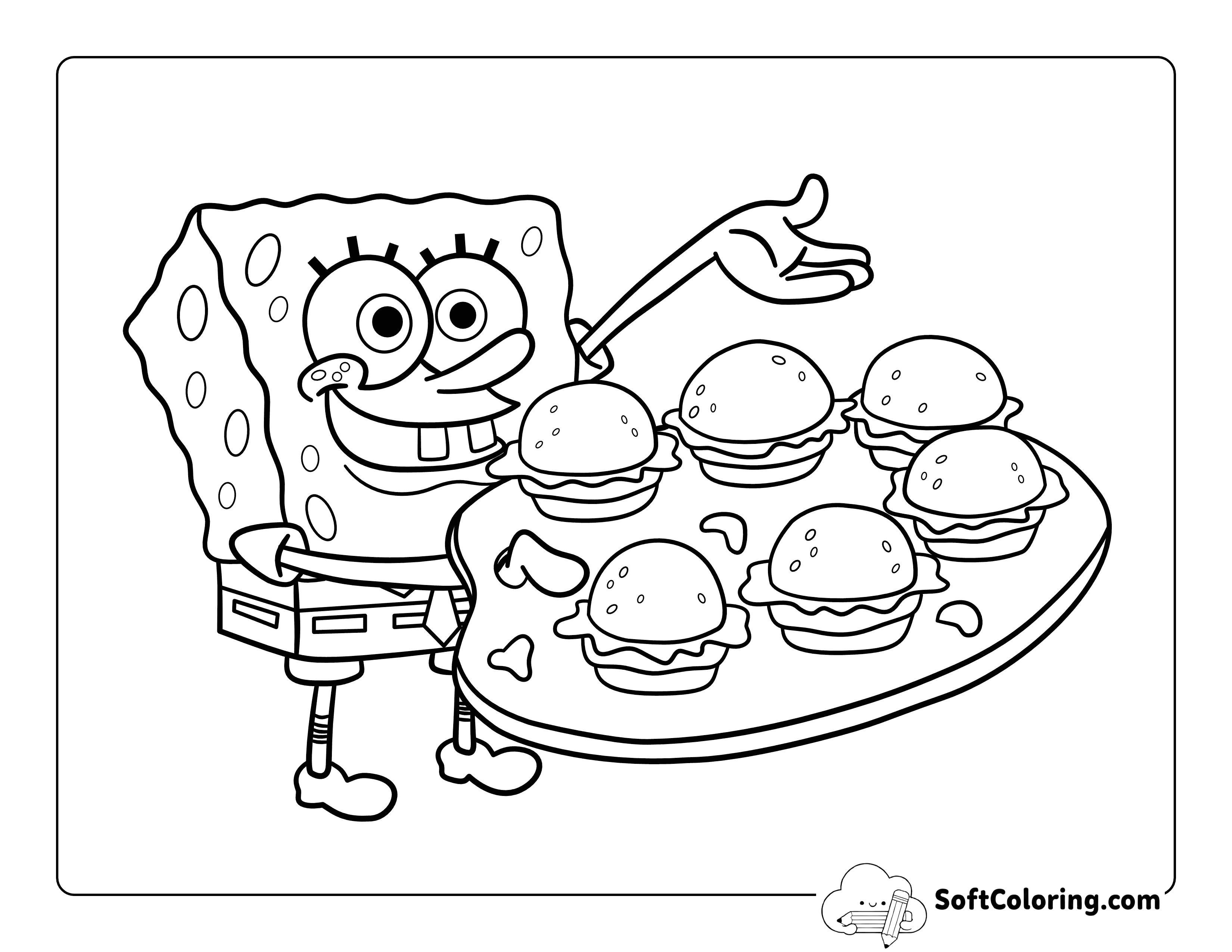 Pretty Patty SpongeBob-Inspired Coloring Page