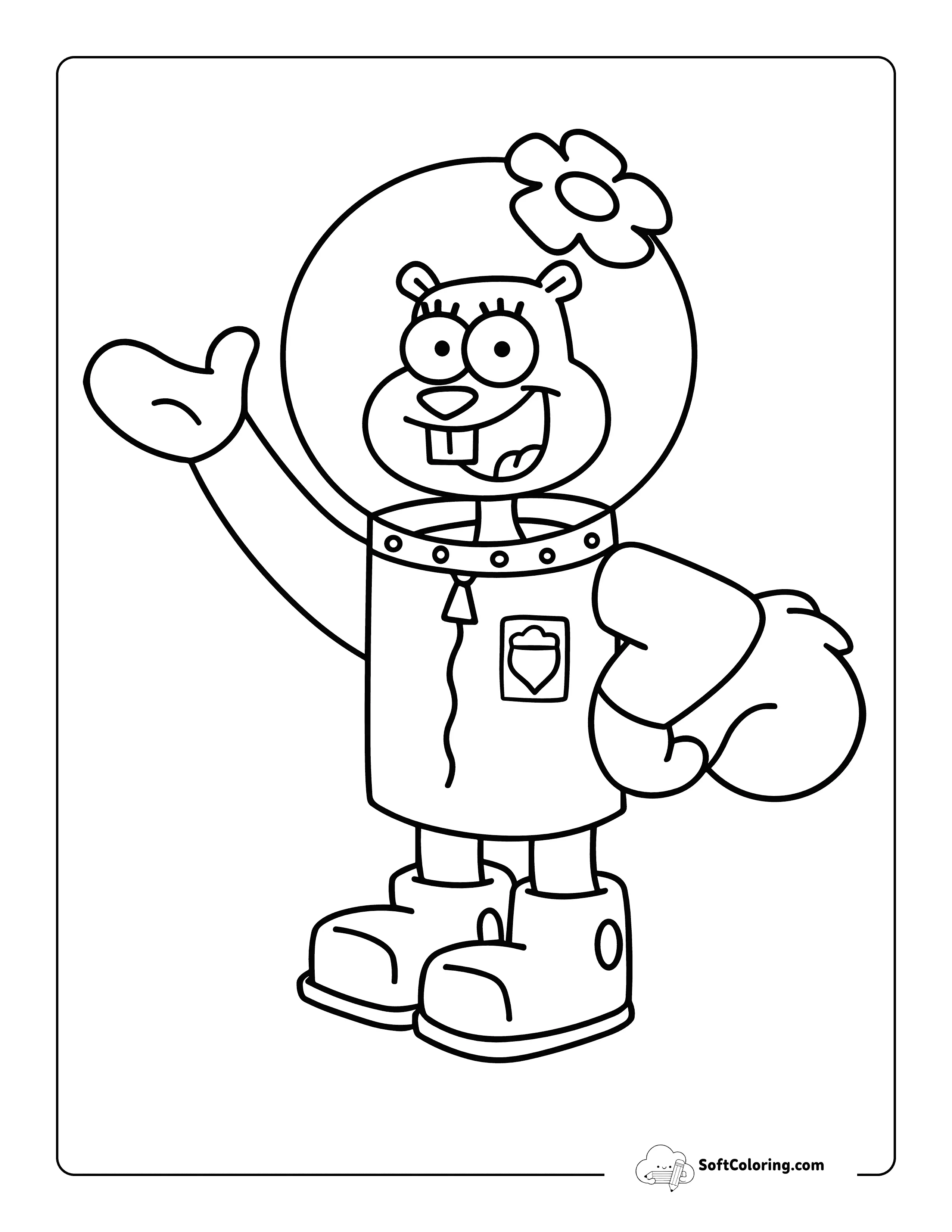 Easy Sandy Cheeks Spongebob-Inspired Coloring Page