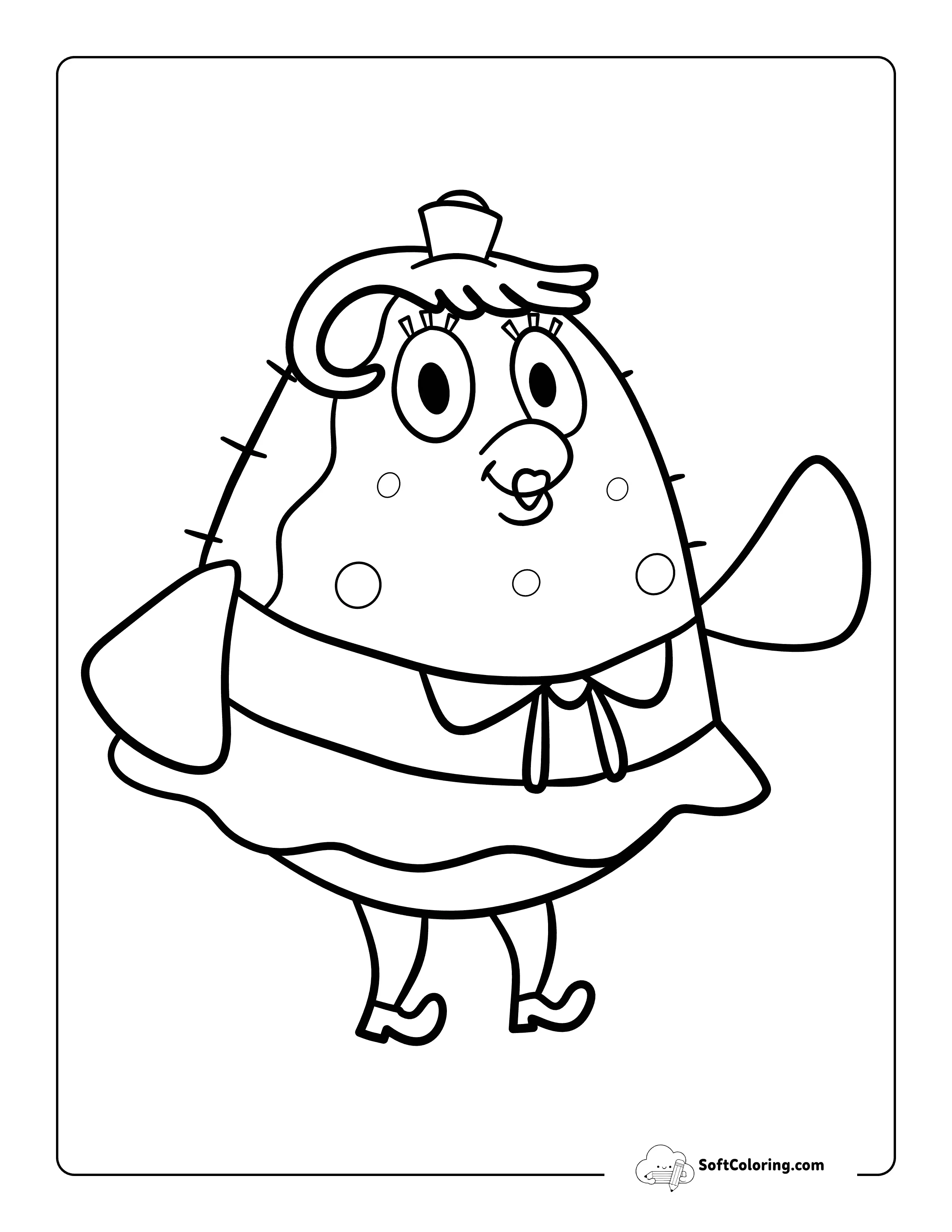 Mrs. Puff From Spongebob-Inspired Coloring Page