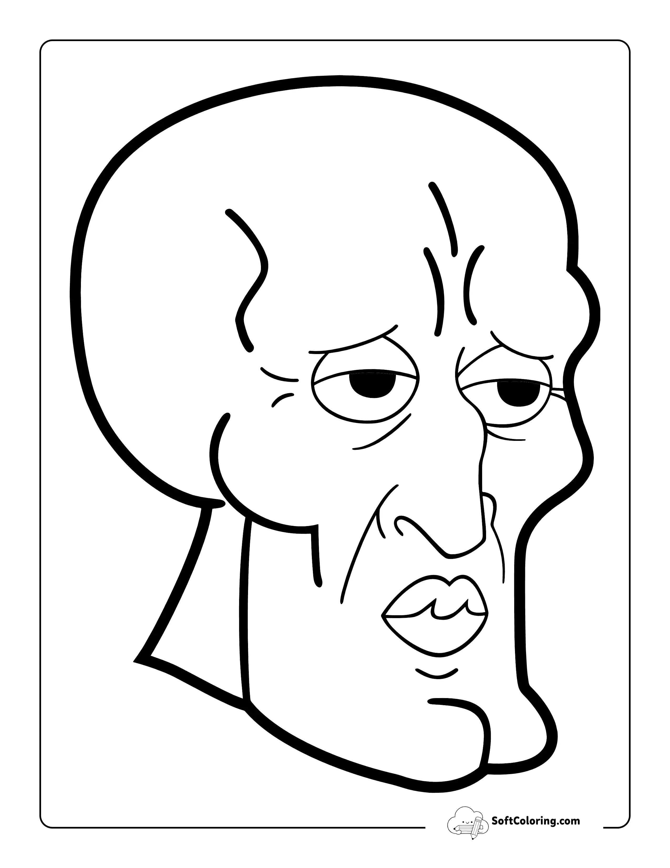 Meme Outline Printable Inspired By Handsome Squidward Head