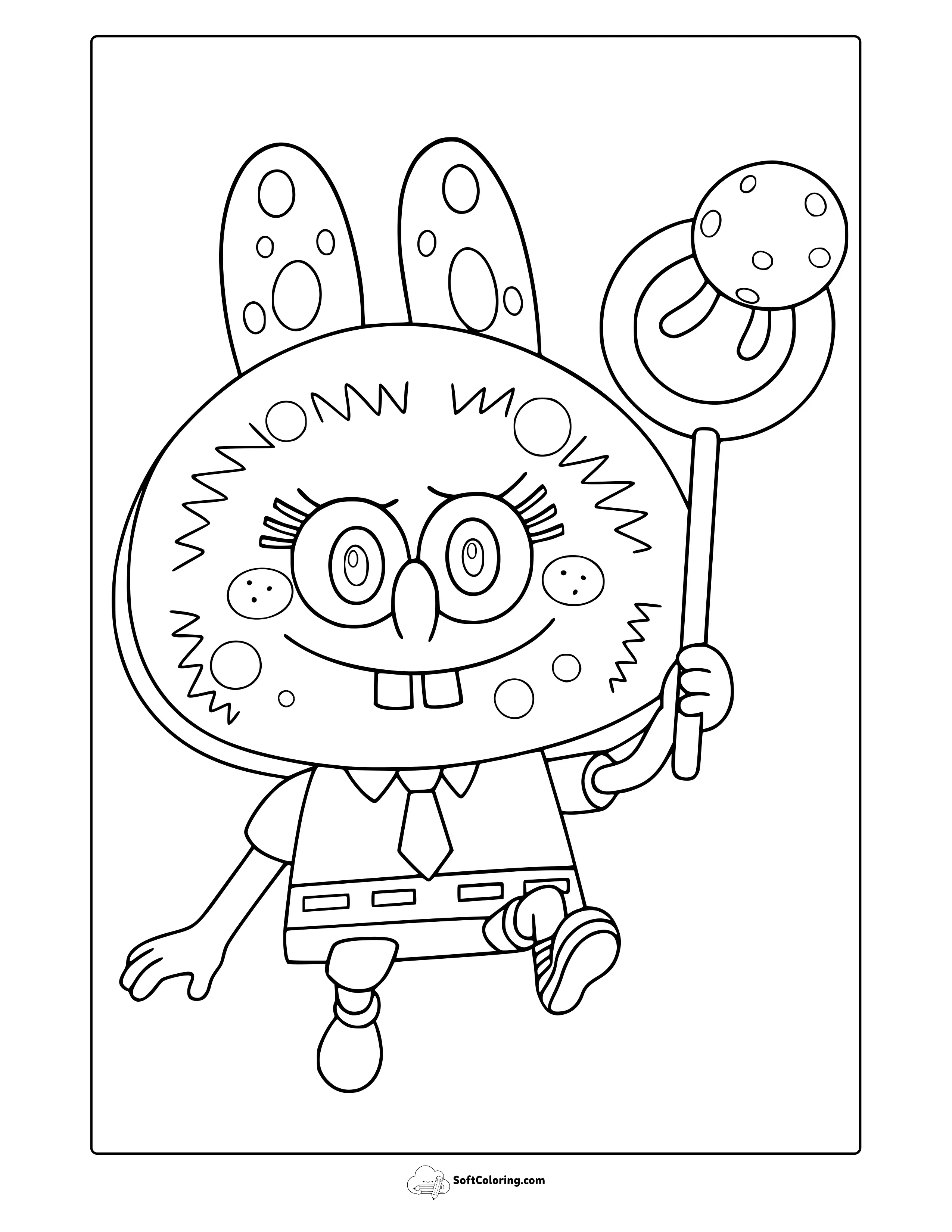 Spongebob Labubu Coloring Page