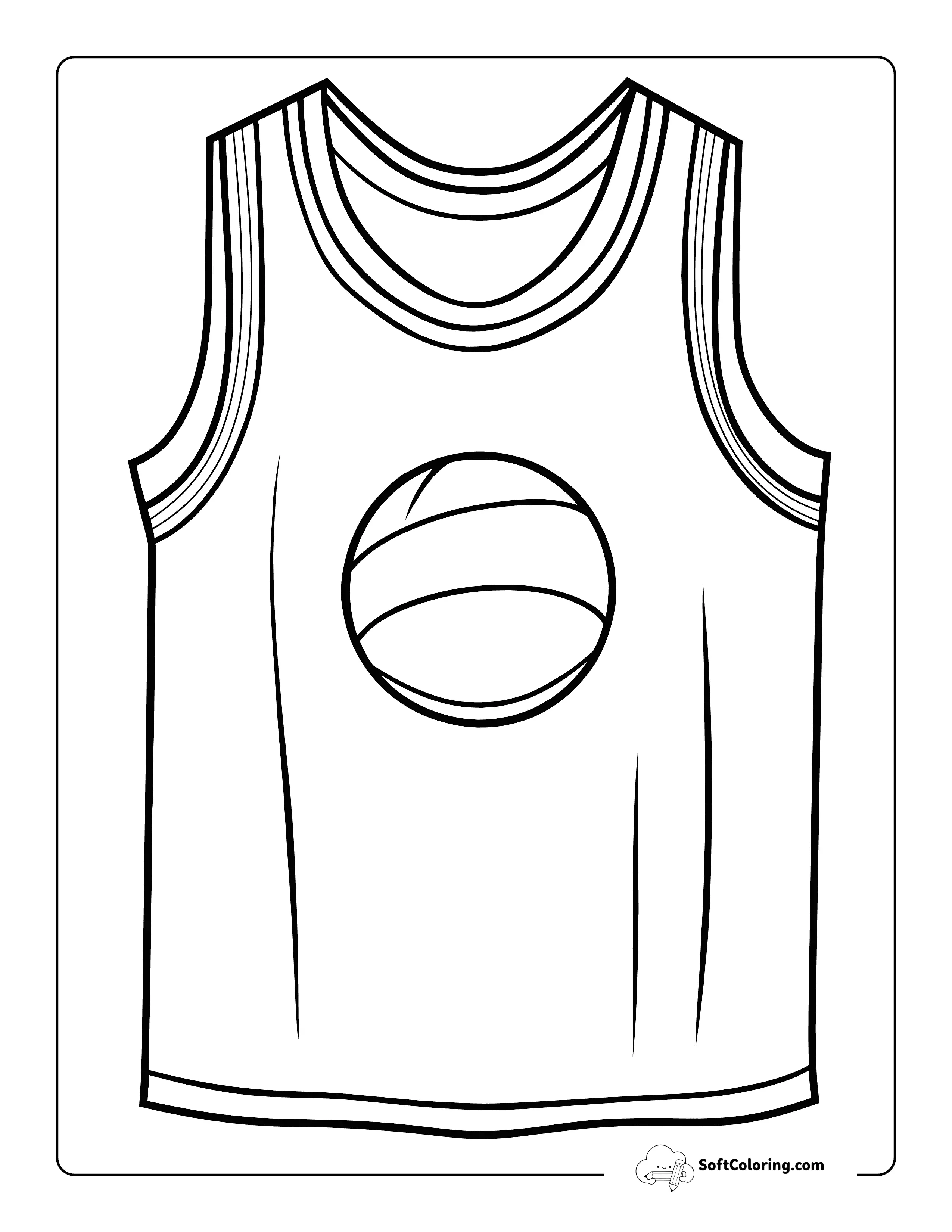 Easy Printable Basketball Jersey To Color