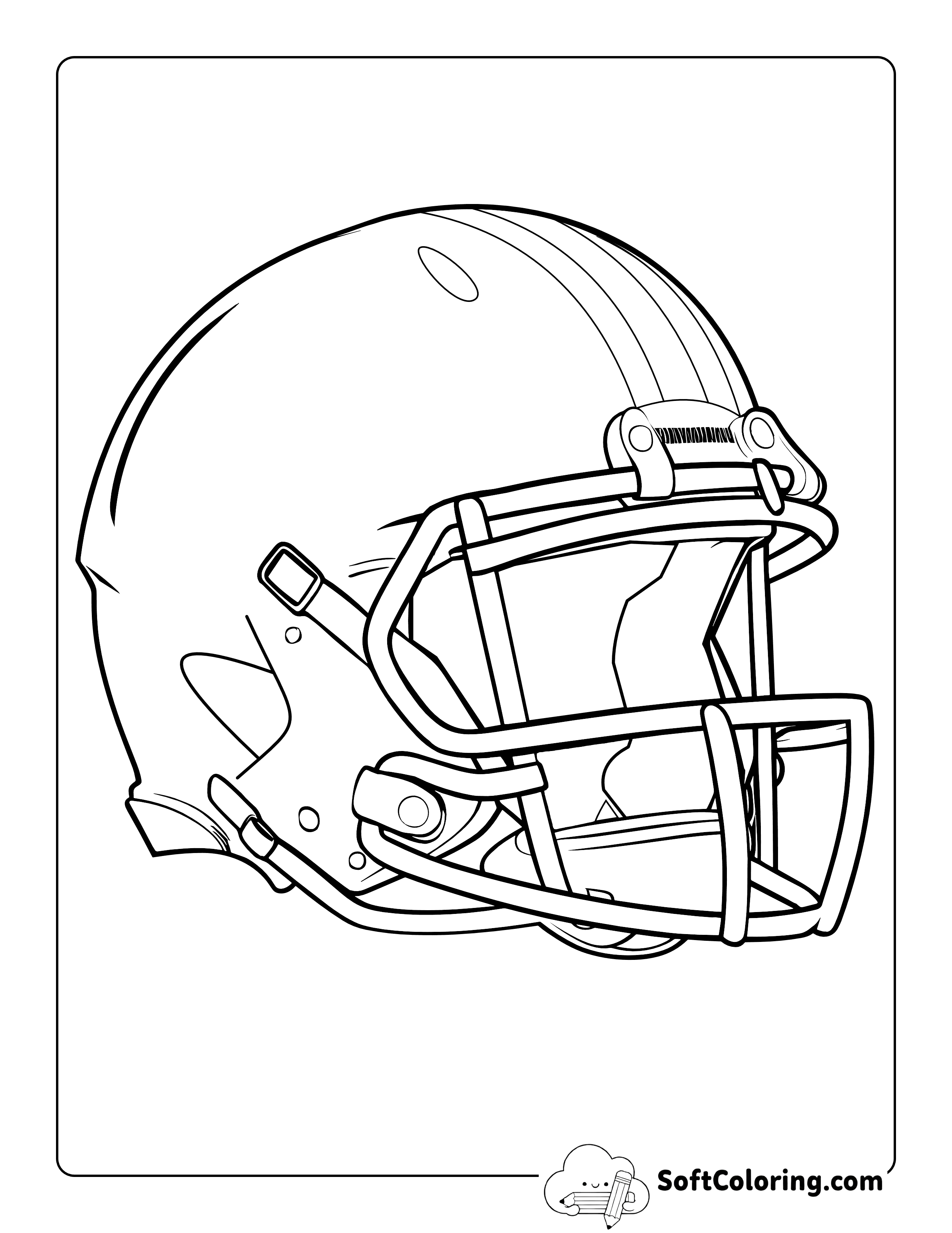 Football Helmet Coloring Page