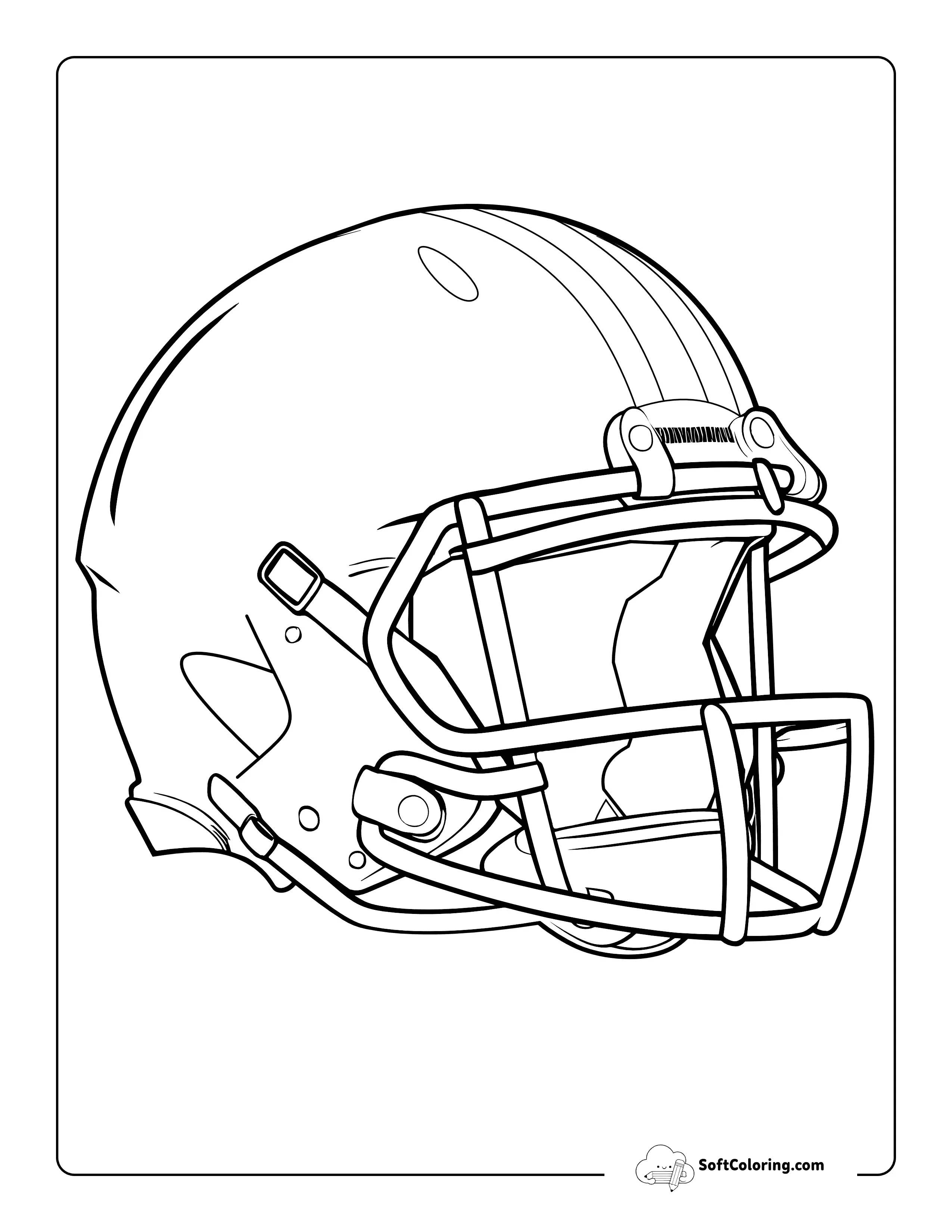 Football Helmet Coloring Page