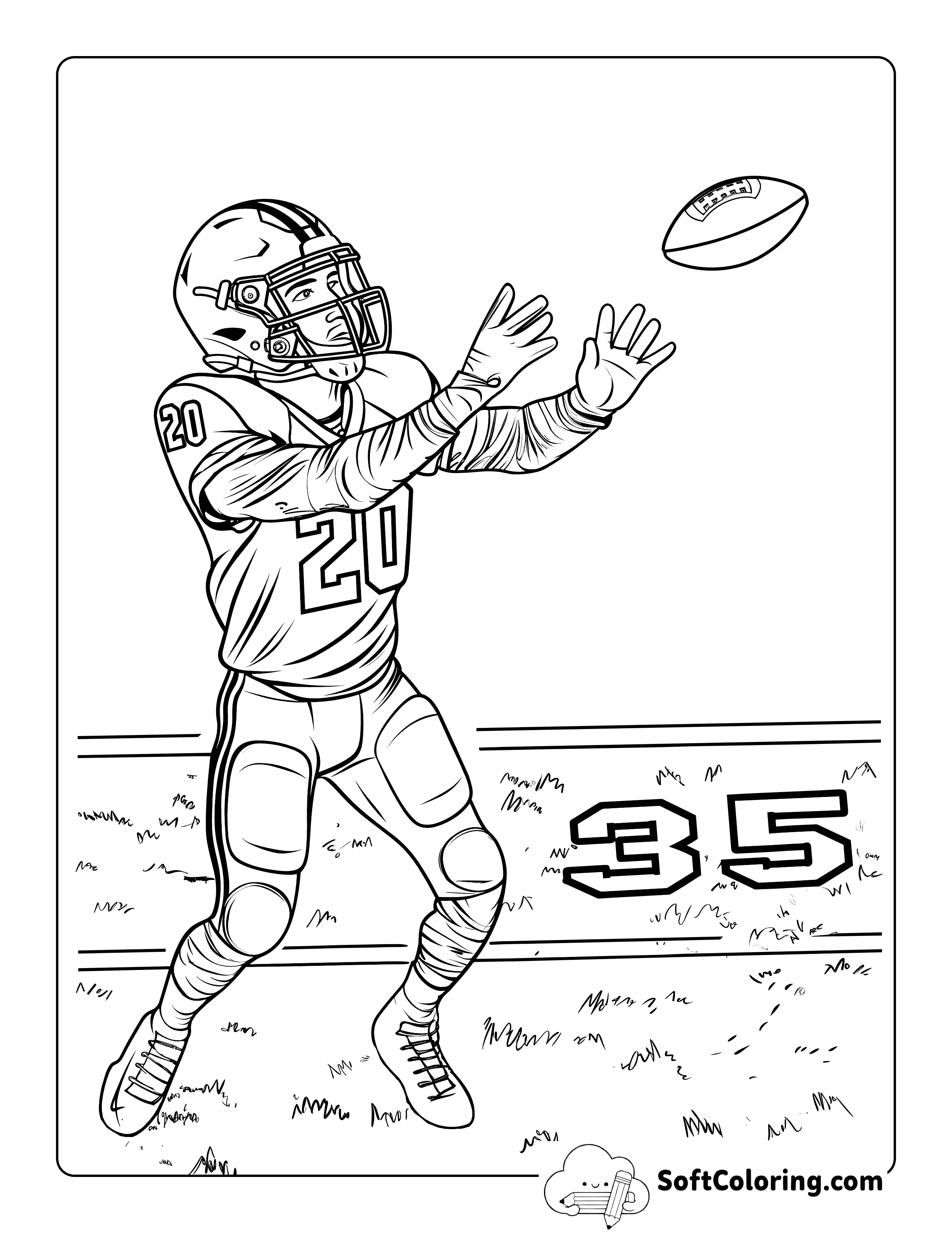 Nice Catch! NFL Football Coloring Sheet