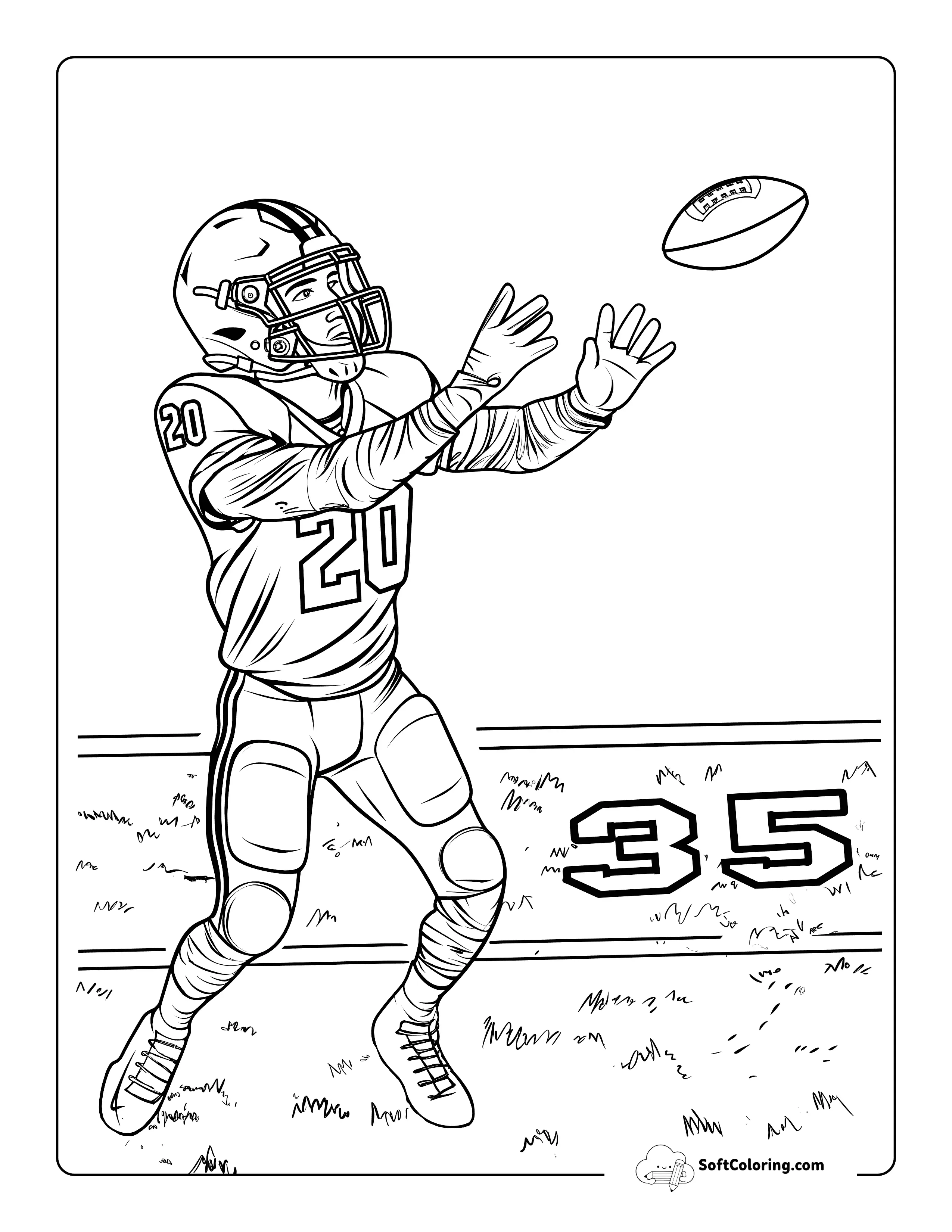 Nice Catch! Nfl Football Coloring Sheet