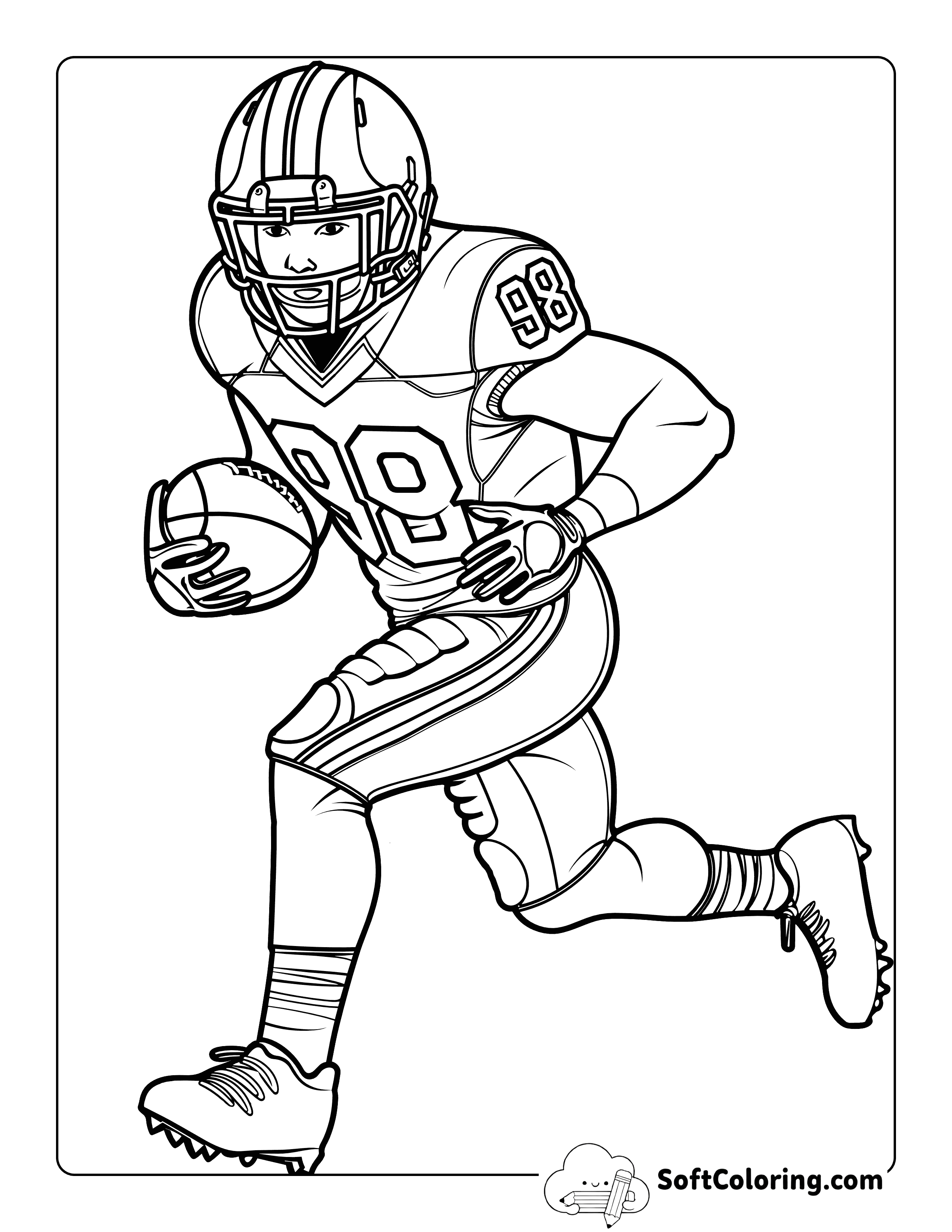 Realistic Football NFL Coloring Page