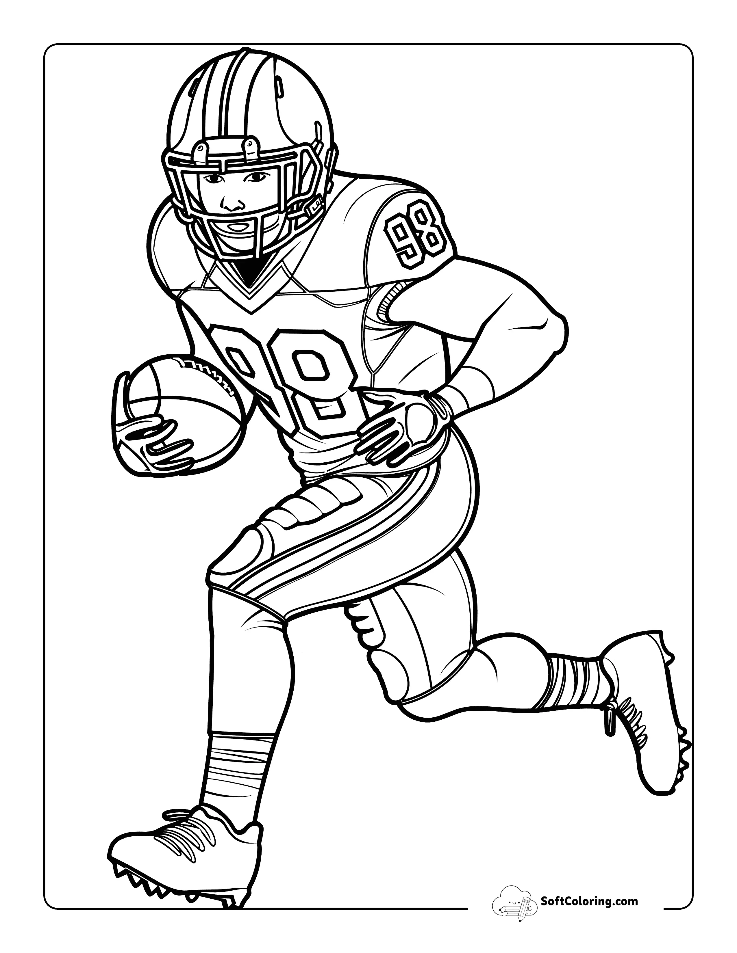 Exciting Football Sports Coloring Page For Boys