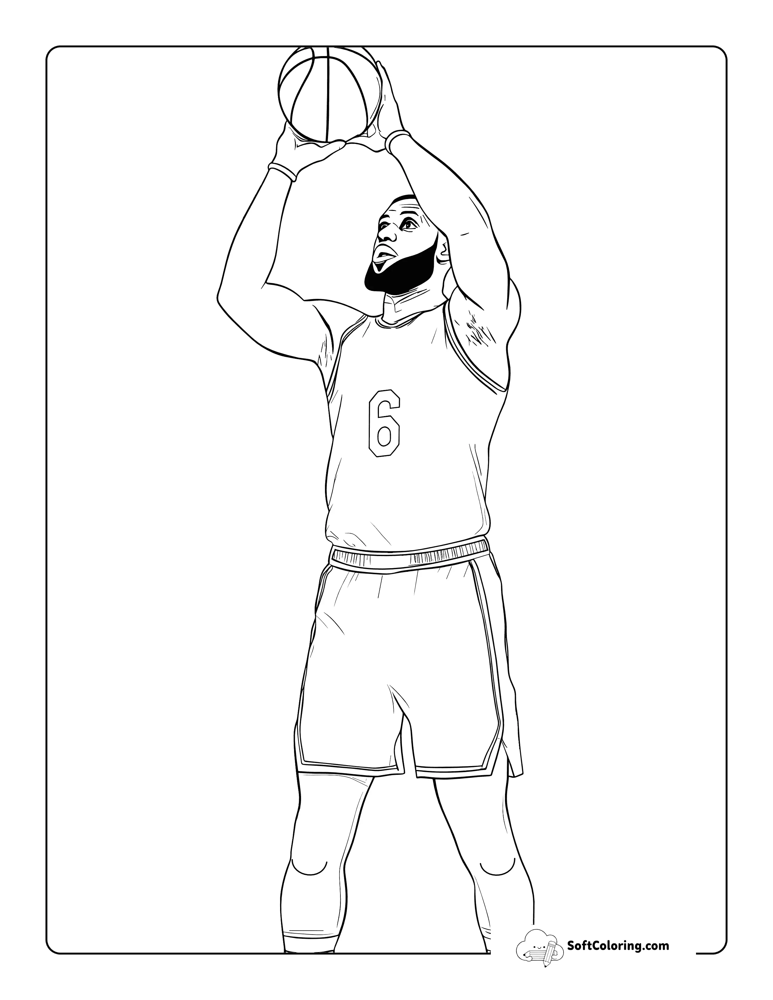 Lebron James Basketball Nba Coloring Page