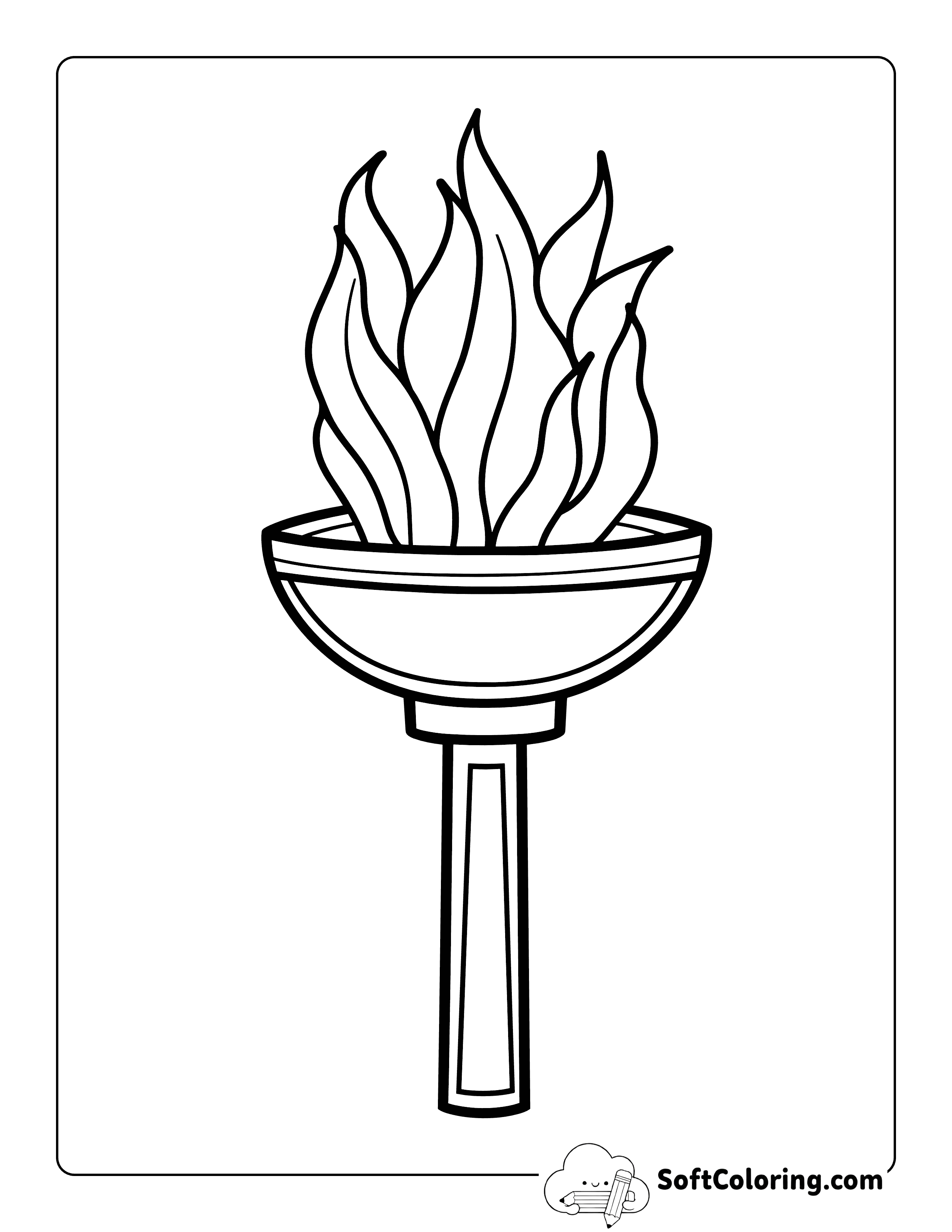 Easy Olympic Torch Sports Coloring Page