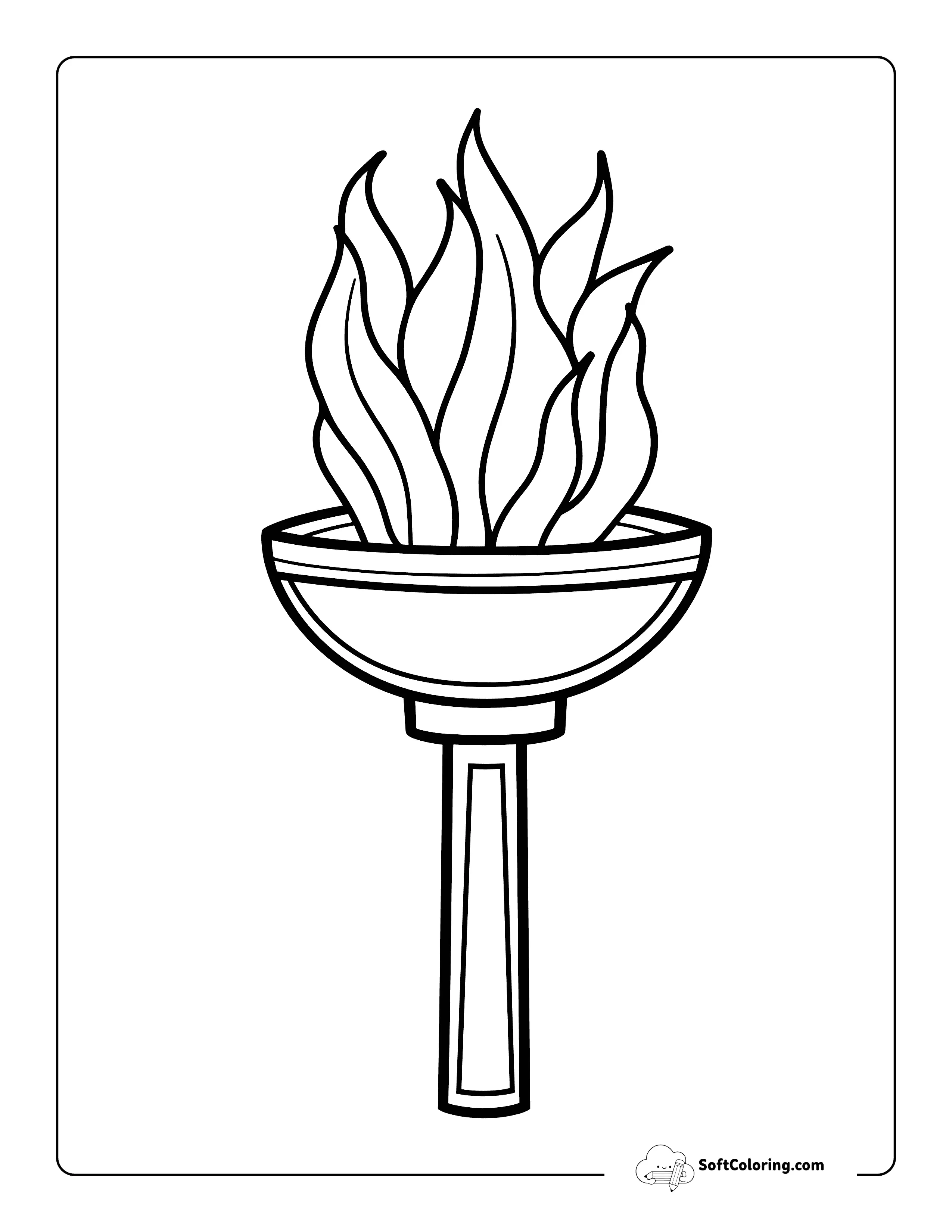 Easy Olympic Torch Sports Coloring Page