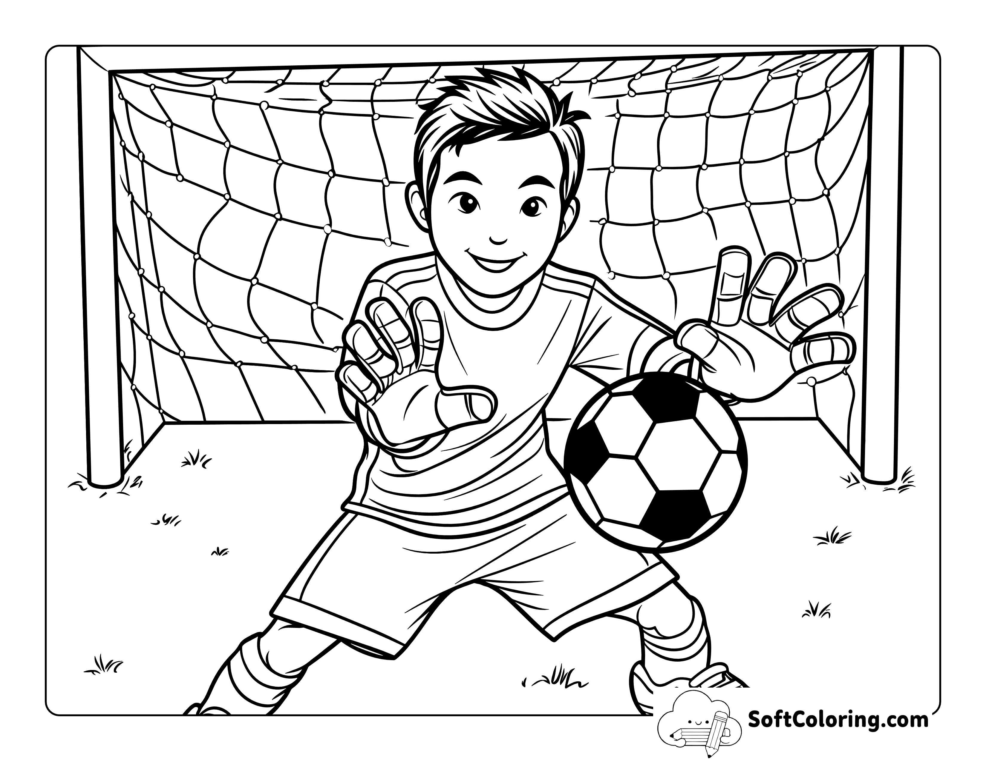 Soccer Goalie Sports Coloring Page