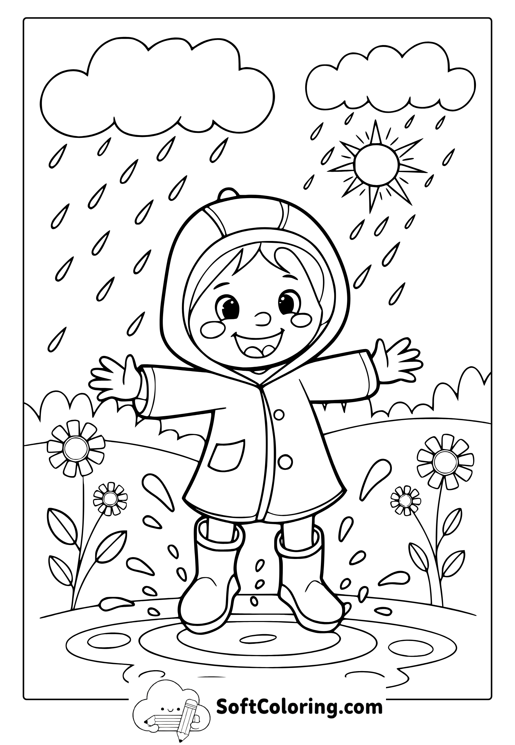 Spring Break Coloring Page