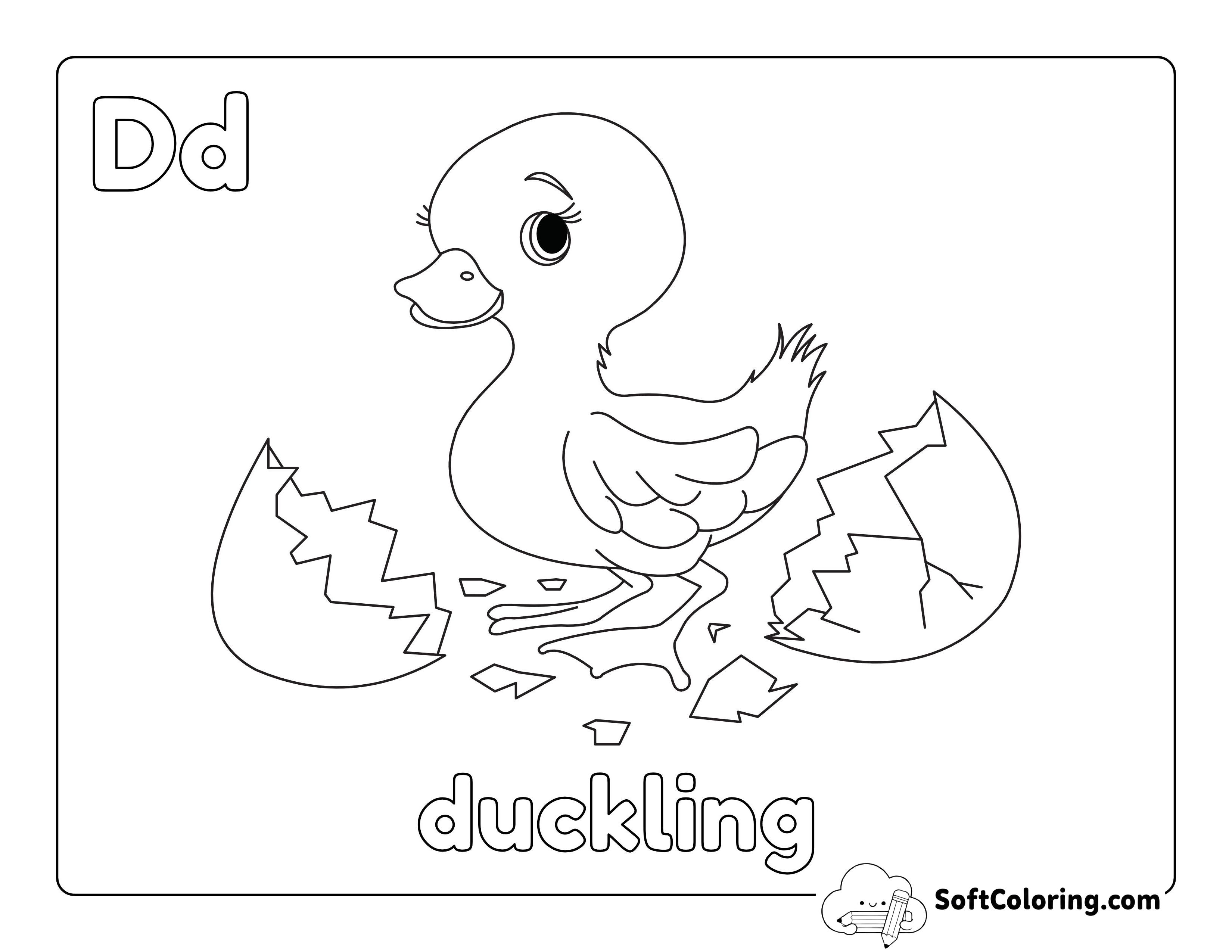 Duckling - Cute Baby Animal Color Sheet