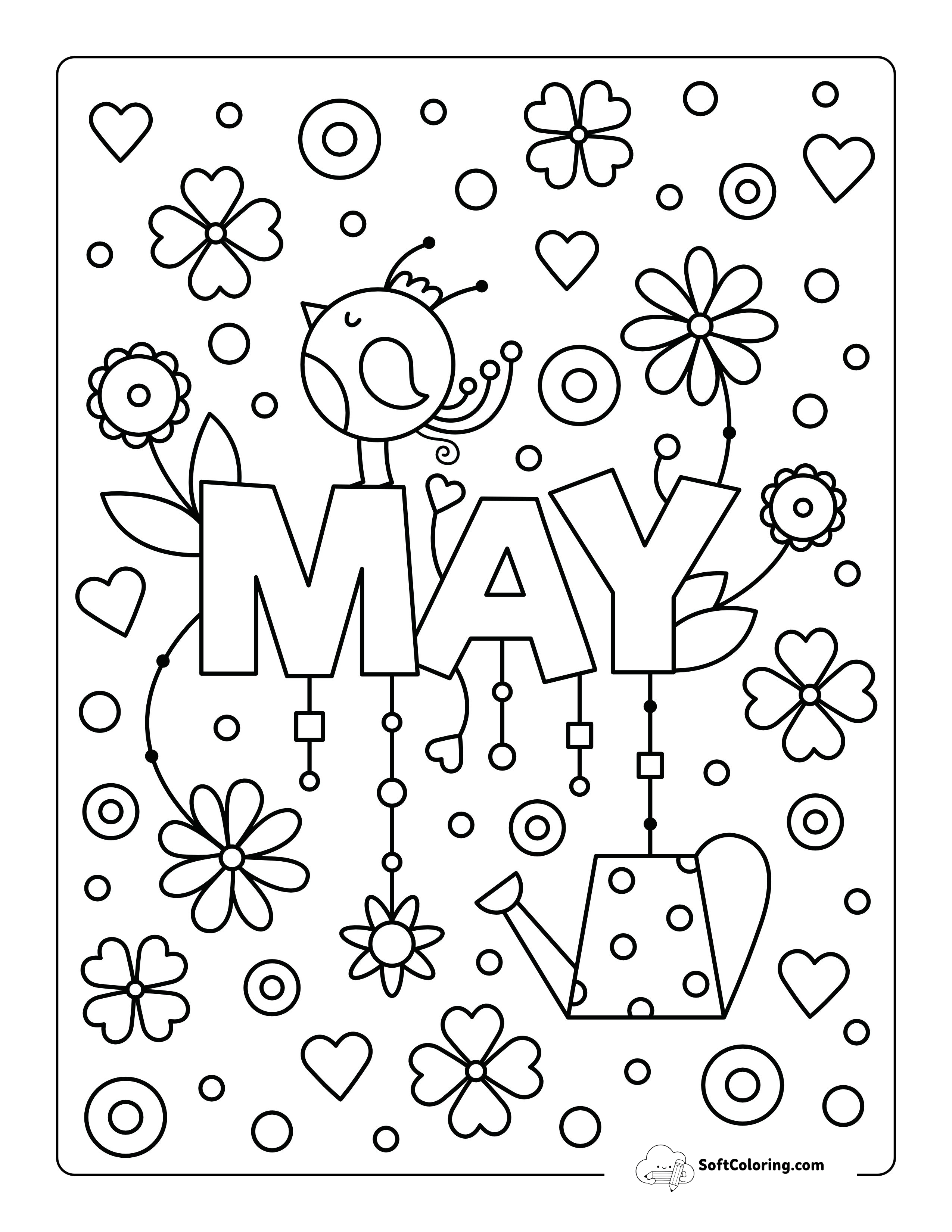 Spring Coloring Page - May