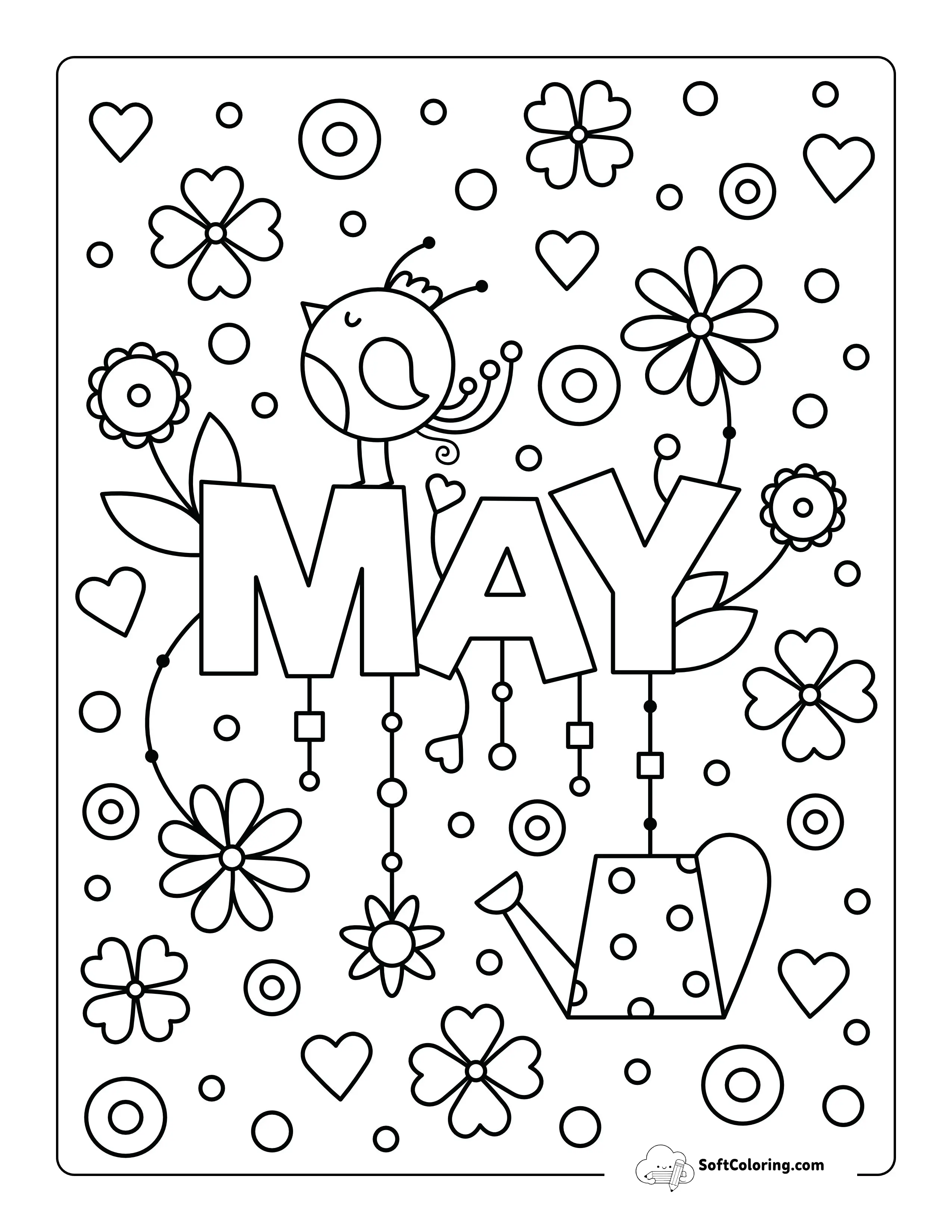 Spring Coloring Page - May