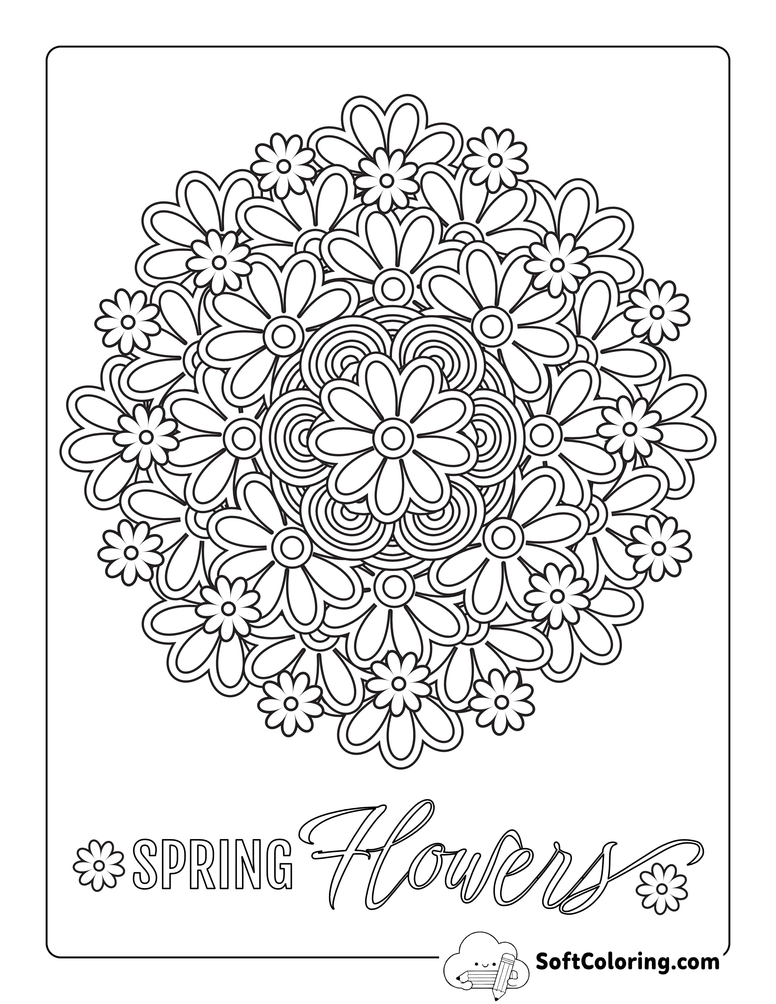 Spring Flowers Mandala for Teens