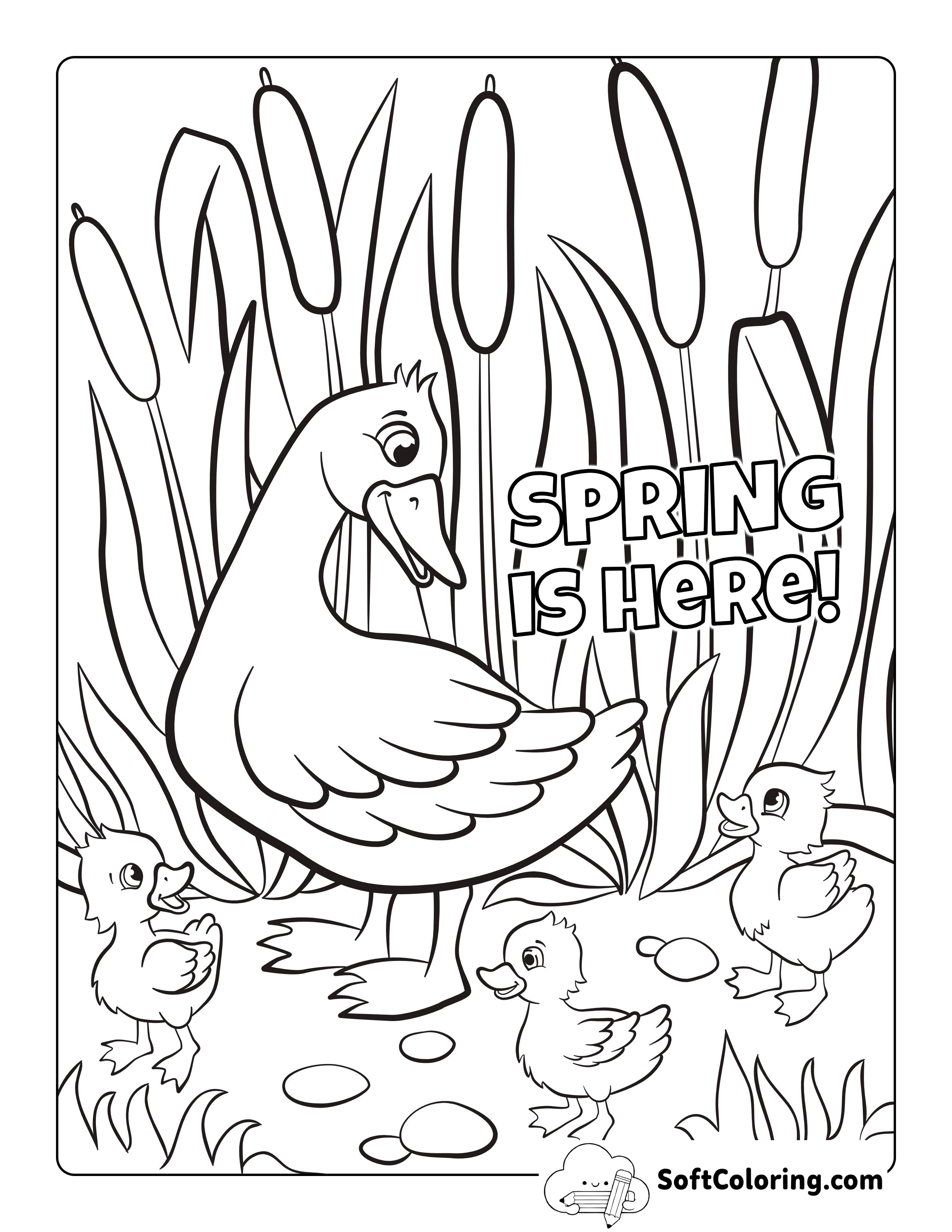 Ducklings Coloring Page for Kids