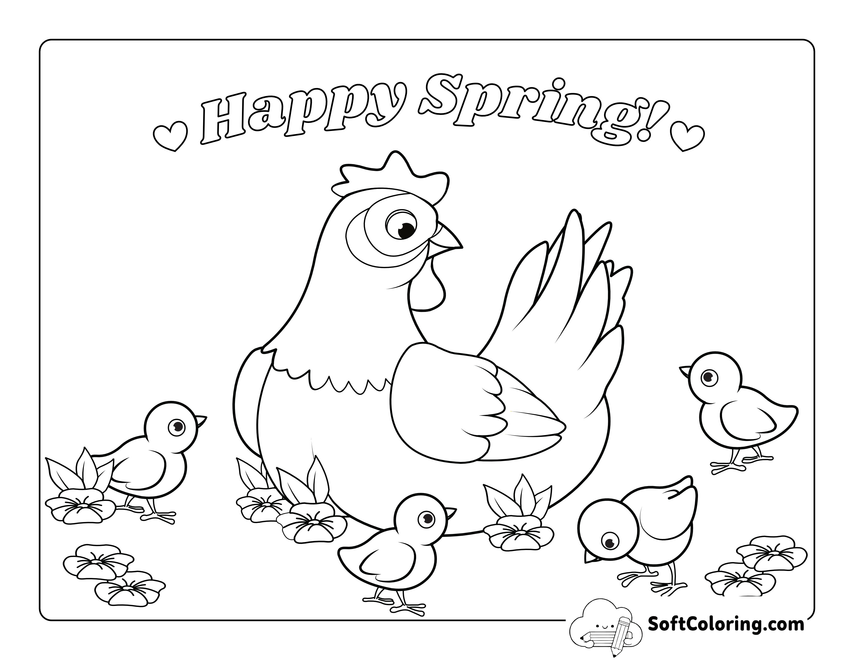 Chicken - Printable Baby Animal Coloring Sheet